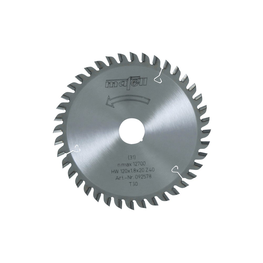 Mafell Sägeblatt-HM, 120 x 1,2/1,8 x 20 mm, Z 40, TR #092578
