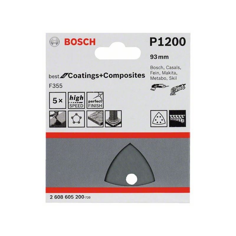Bosch PRO F355 Schleifblatt, 93 mm, G1200, 5-tlg. #2608605200