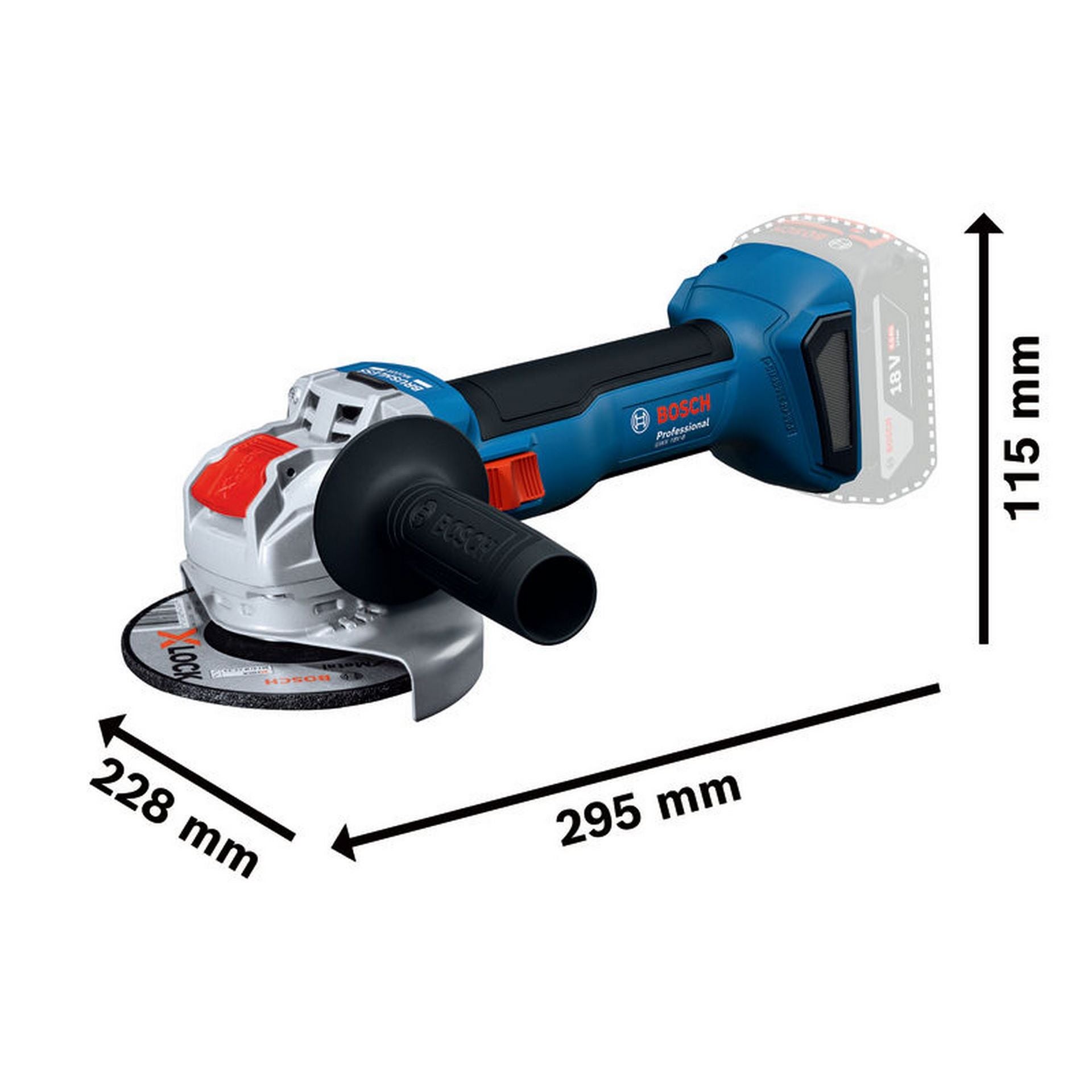 Bosch Winkelschleifer mit X-LOCK GWX 18V-8 in L-BOXX #06019N9101