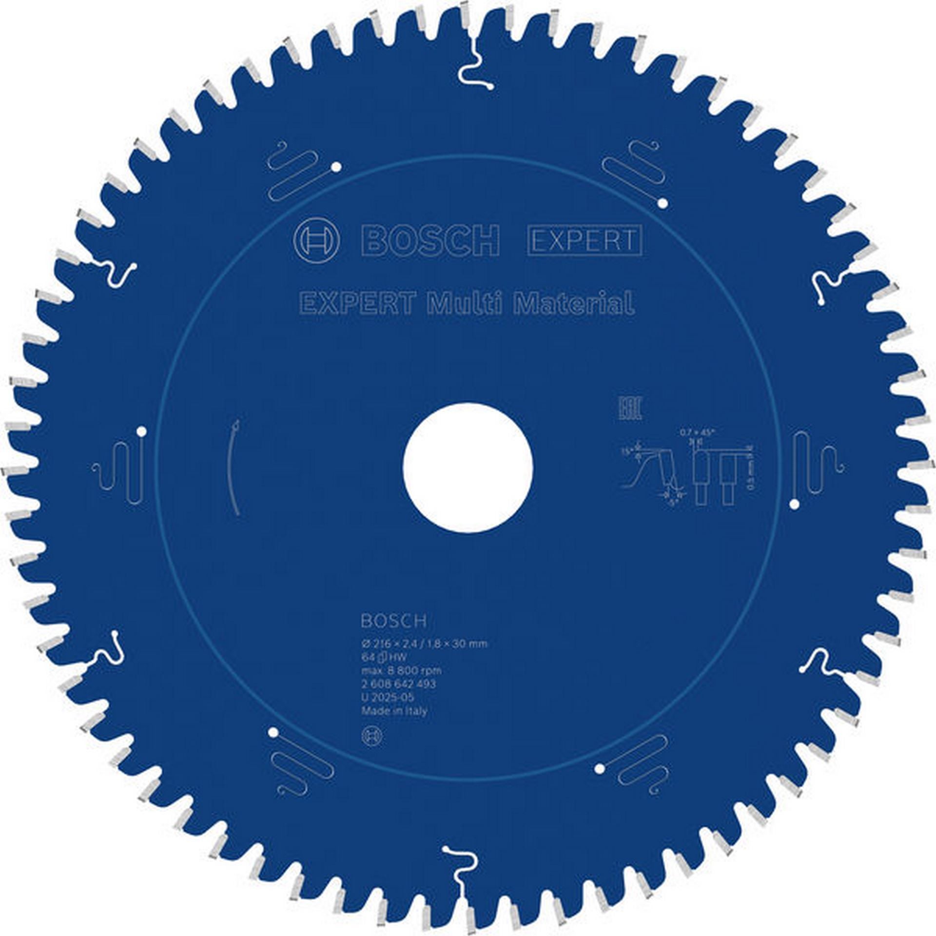 Bosch EXPERT Multi Material Kreissägeblatt, 216x2,4/1,8x30 mm, Z64 #2608642493