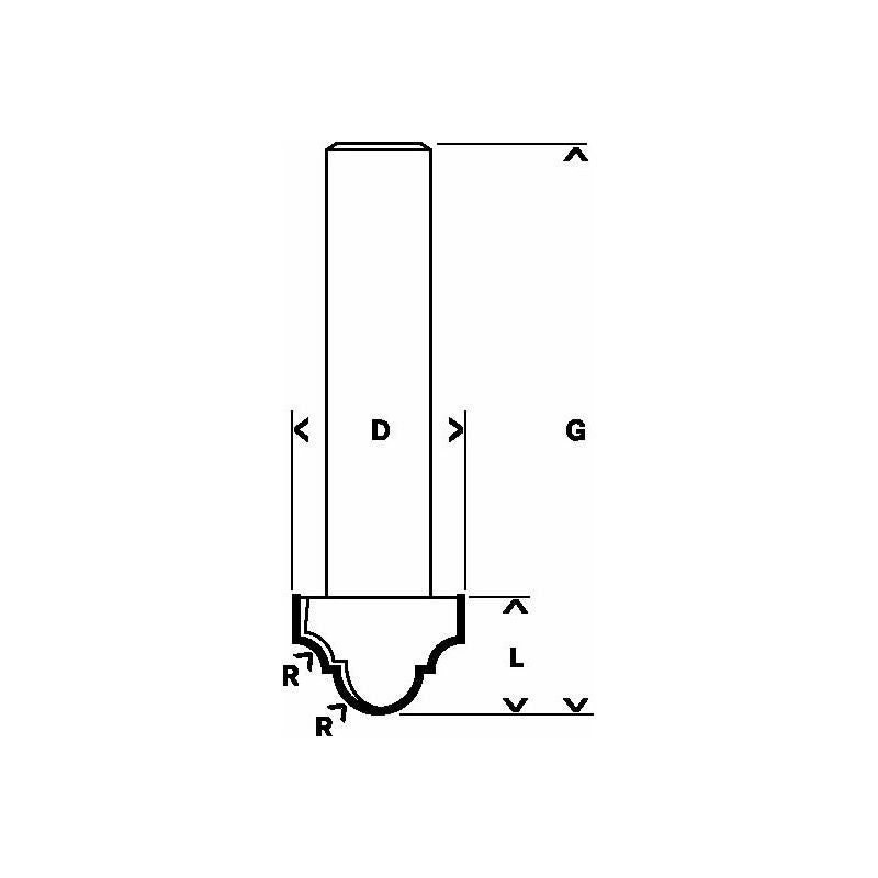 Bosch PRO Profil- Nutfräser, R 2,4 mm, S 8 mm #2608628398