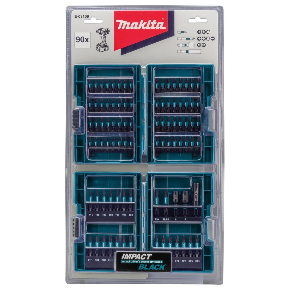 Makita 90 tlg. Impact Black Bitset #E-03109