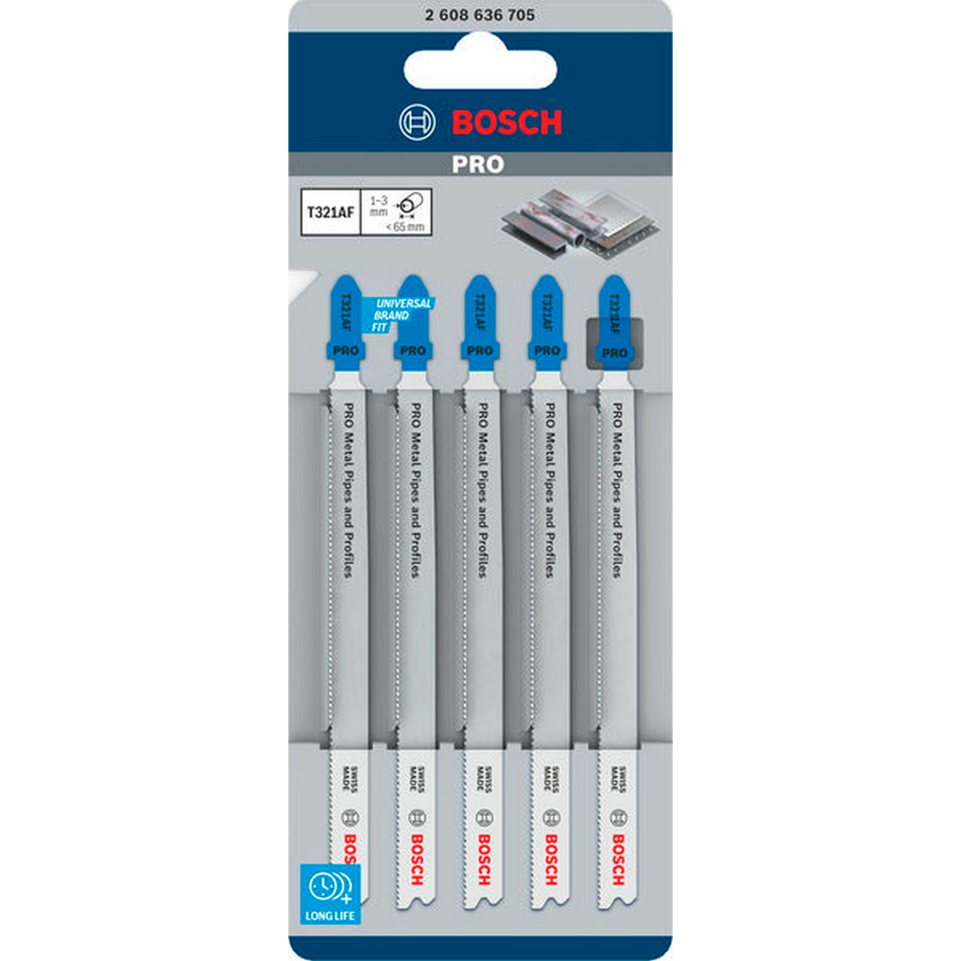 Bosch PRO Metal Pipes and Profiles T321AF Stichsägeblatt, 132 mm, 5-tlg. #2608636705