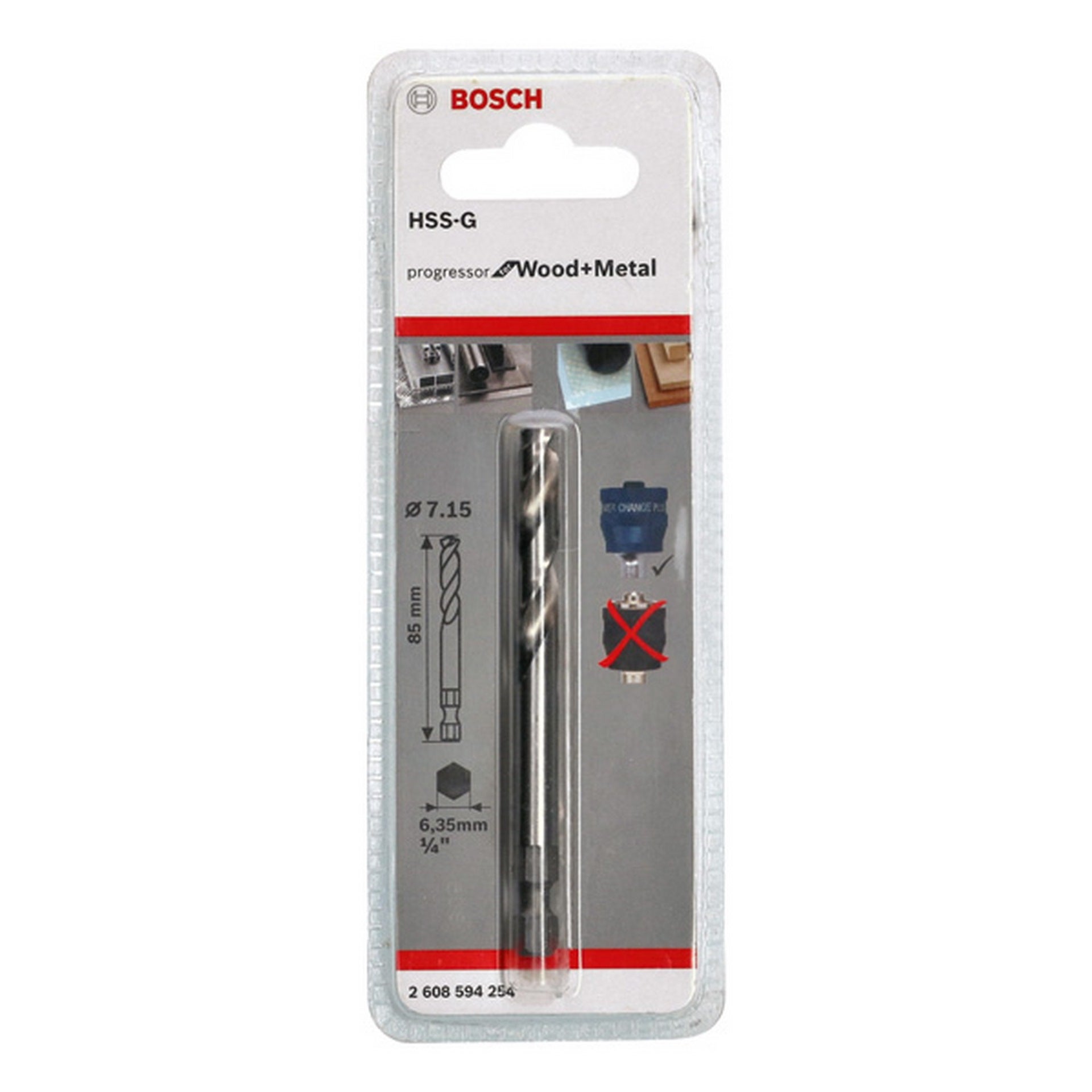 Bosch Zentrierbohrer Plus HSS-G, 7,15 x 85 mm #2608594254
