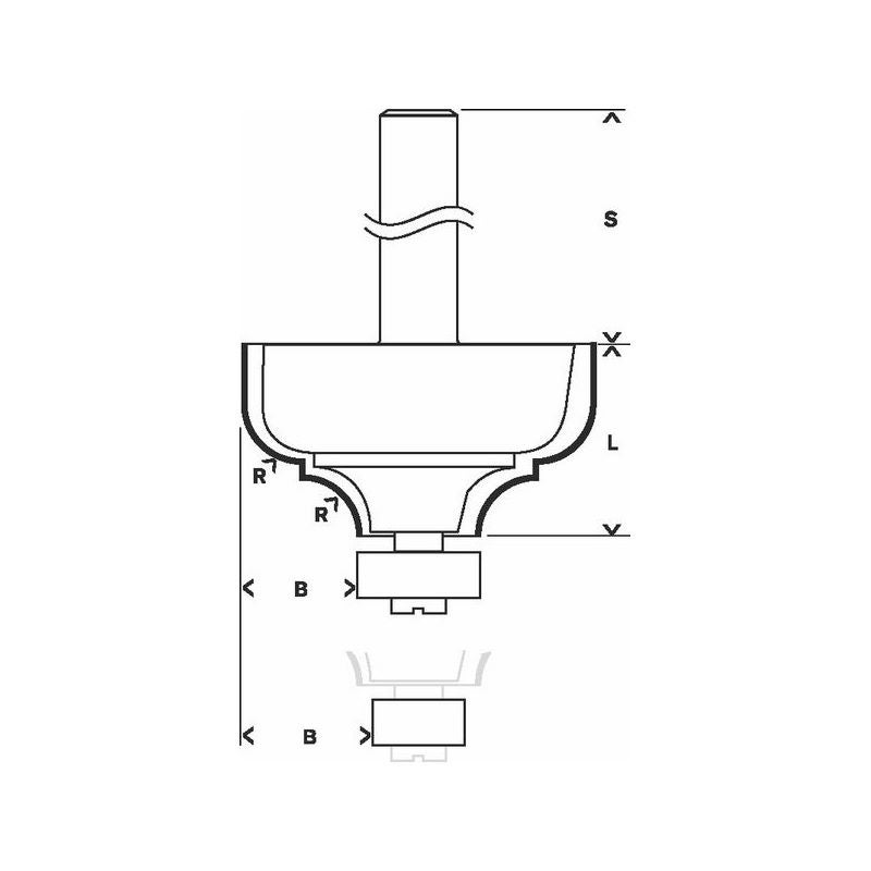 Bosch PRO Profilfräser Ogee, R 4,8 mm, S 8 mm #2608628396