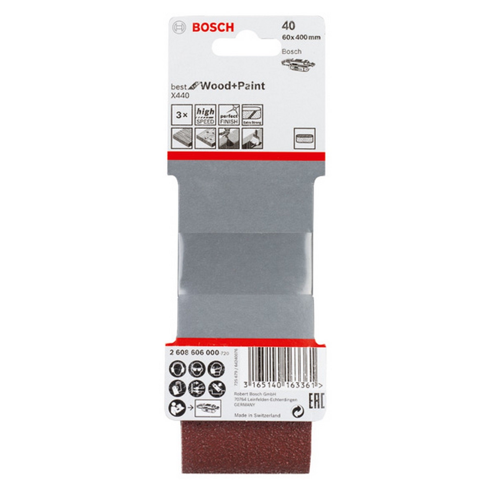 Bosch PRO X440 Schleifband, 60 x 400 mm, G40, 3-tlg. #2608606000