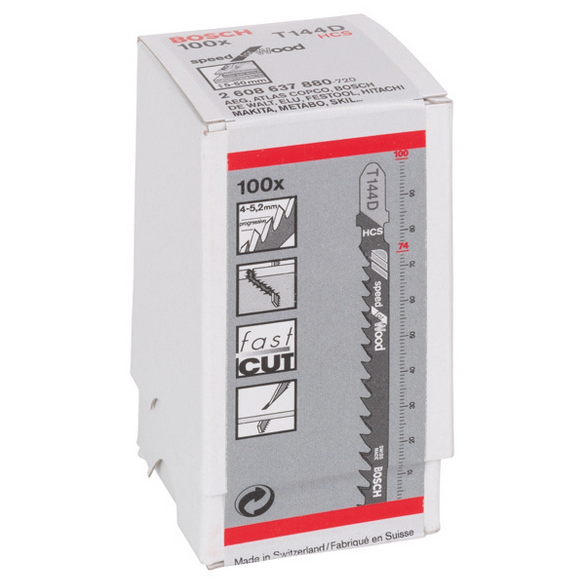 Bosch Stichsägeblatt T 144 D Speed for Wood, 100er-Pack #2608637880