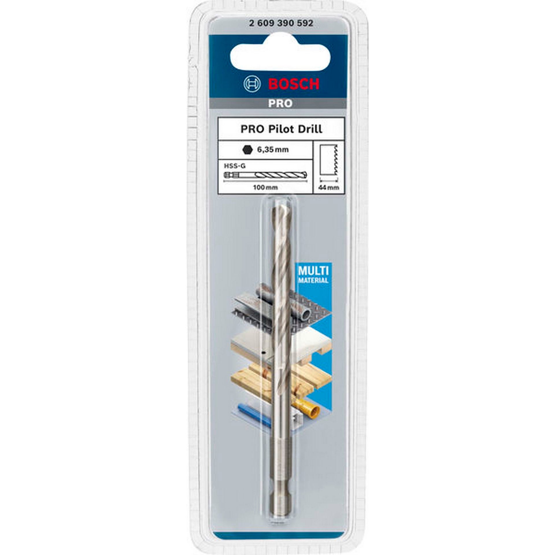 Bosch PRO Pilot Drill Bit, Quick Change-System für Lochsägen HSS-G 6,35 x 100 mm #2609390592