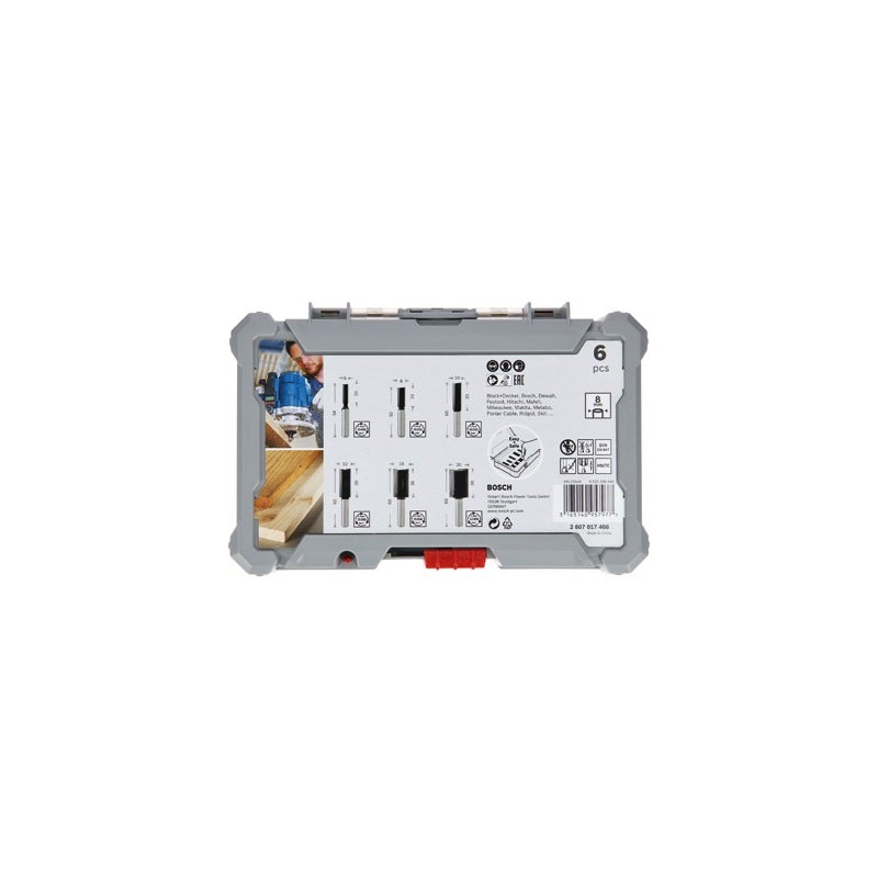 Bosch PRO Nutfräser-Set, Schaft 8 mm, 6-tlg #2607017466