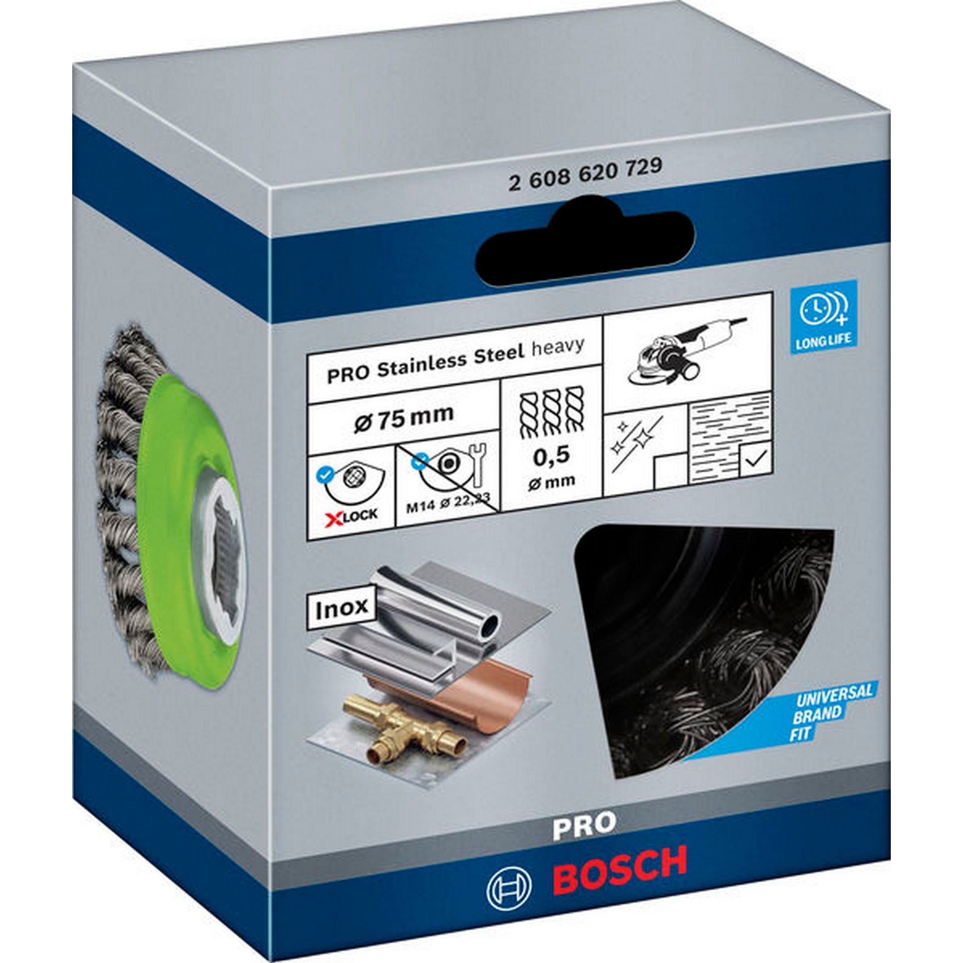 Bosch PRO Stainless Steel heavy X-Lock Topfbürste, 75 x 0,5 mm #2608620729