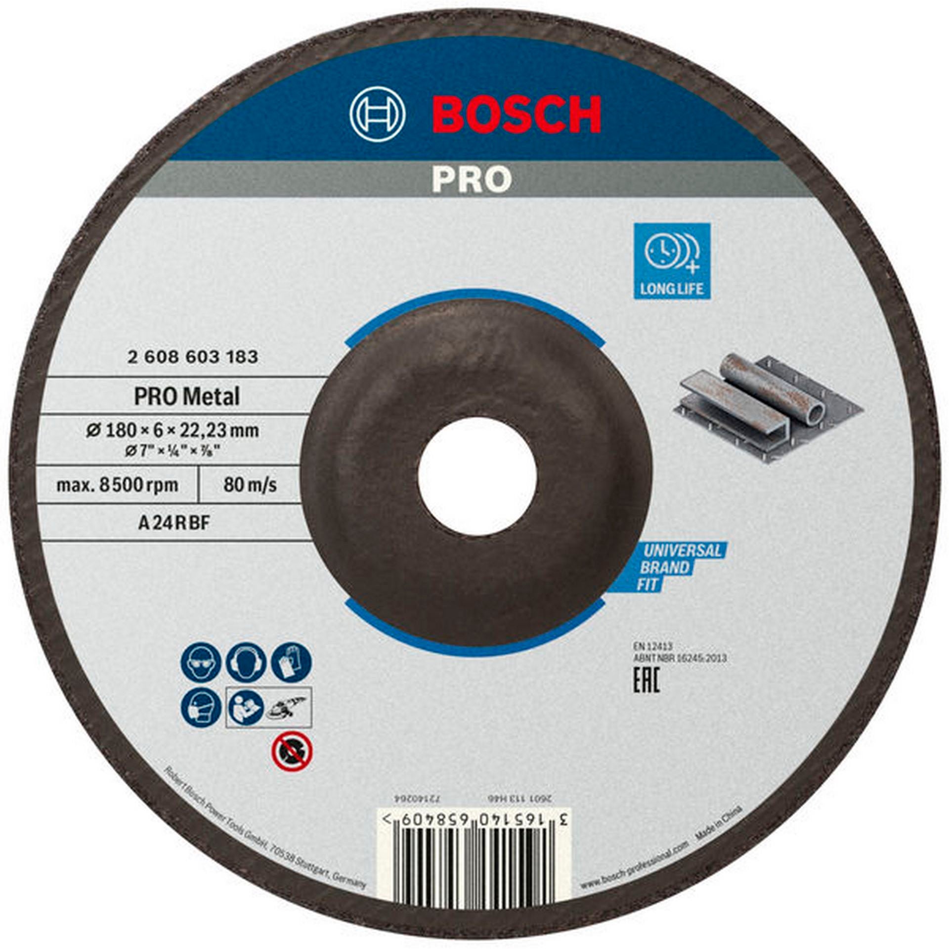 Bosch PRO Metal Schleifscheibe, 180 x 6 x 22.23 mm #2608603183