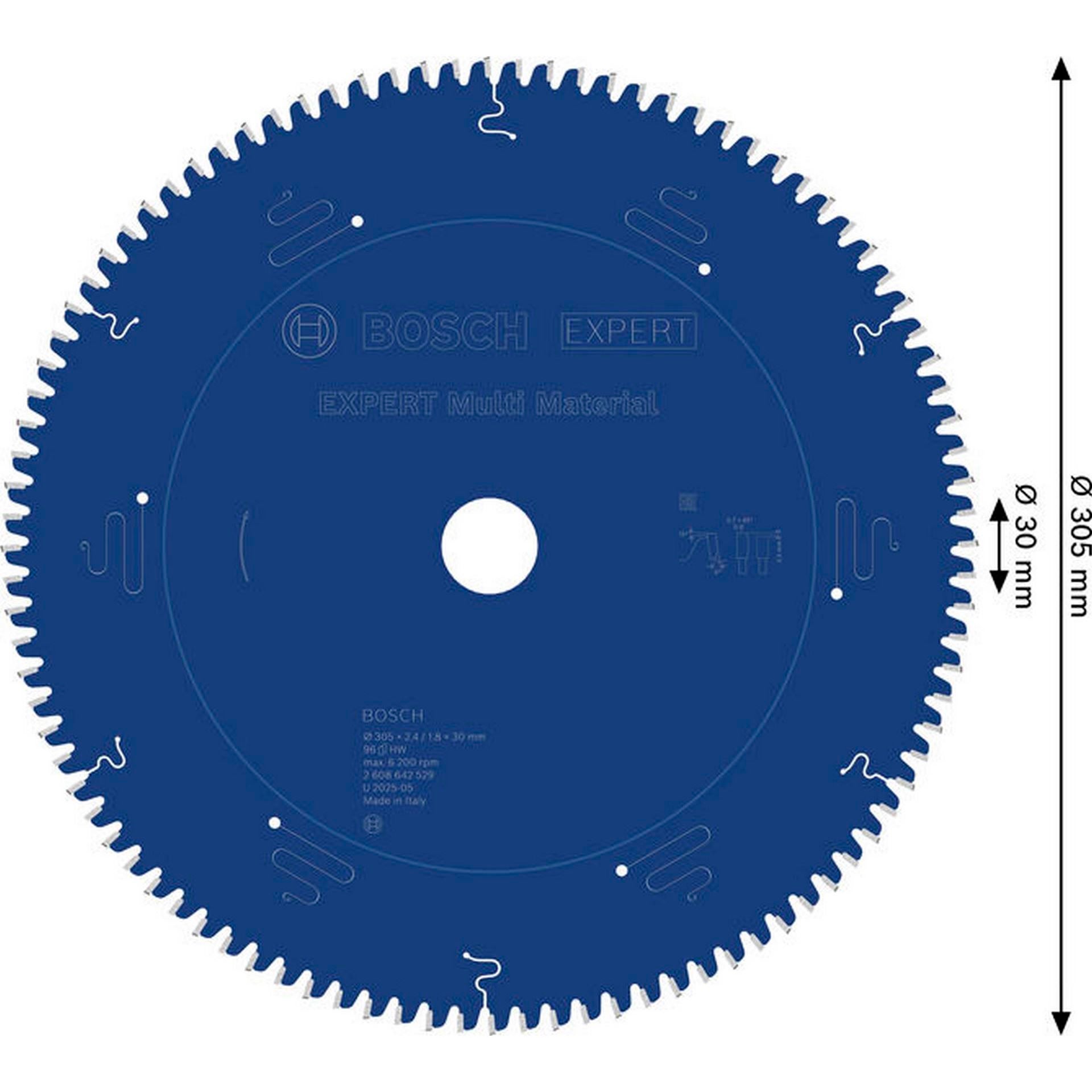 Bosch EXPERT Multi Material Kreissägeblatt, 305x2,4/1,8x30 mm, Z96 #2608642529