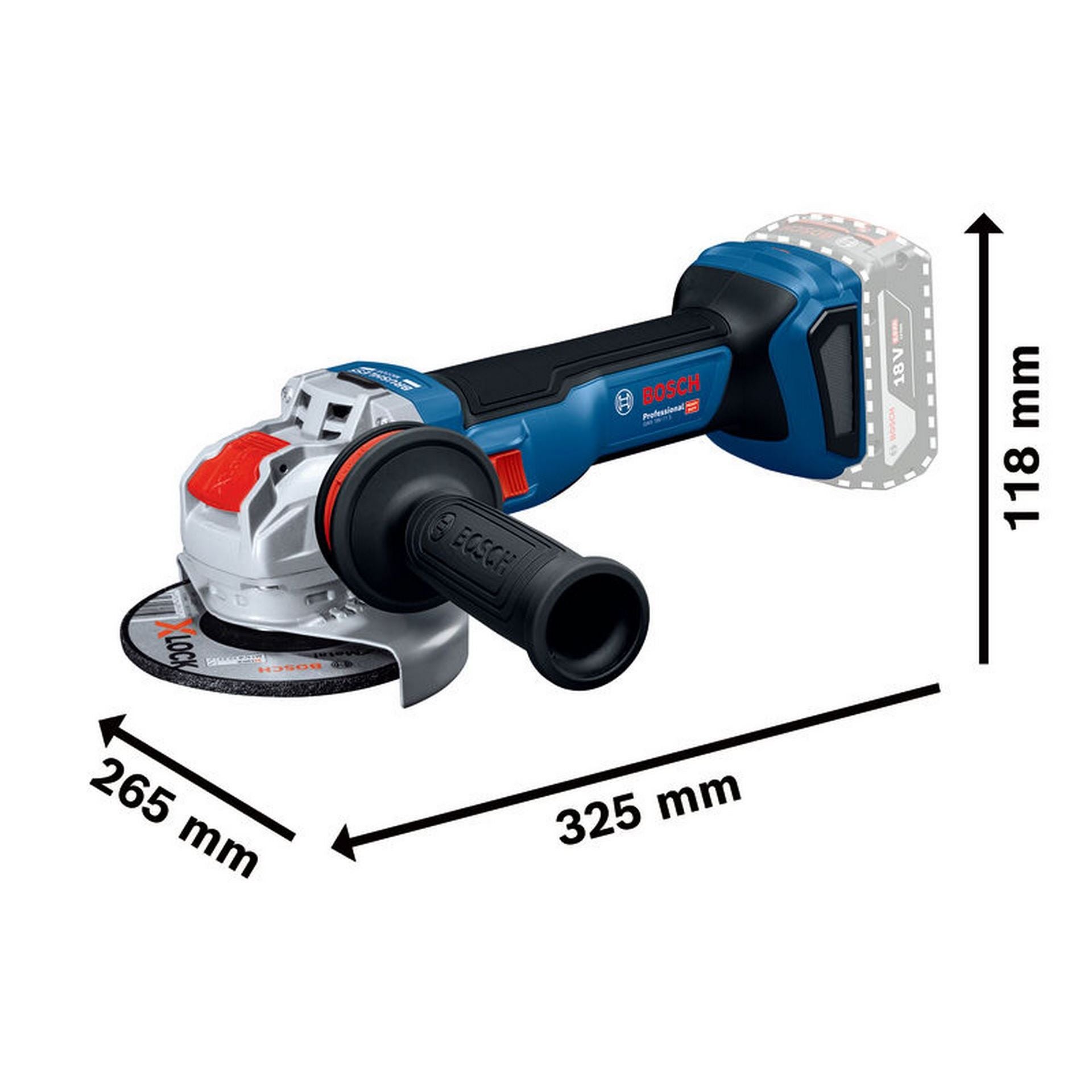 Bosch Winkelschleifer mit X-LOCK GWX 18V-11 S in L-BOXX #06019N4200