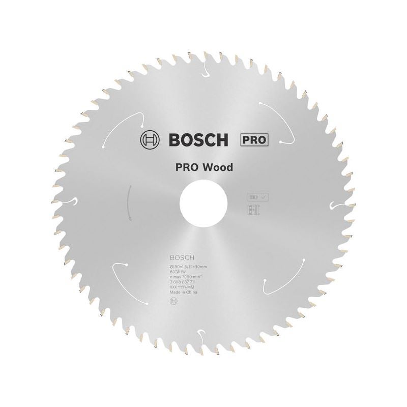 Bosch PRO Wood cordless Kreissägeblatt, 190 x 1,6 x 30 mm, T60 #2608837711