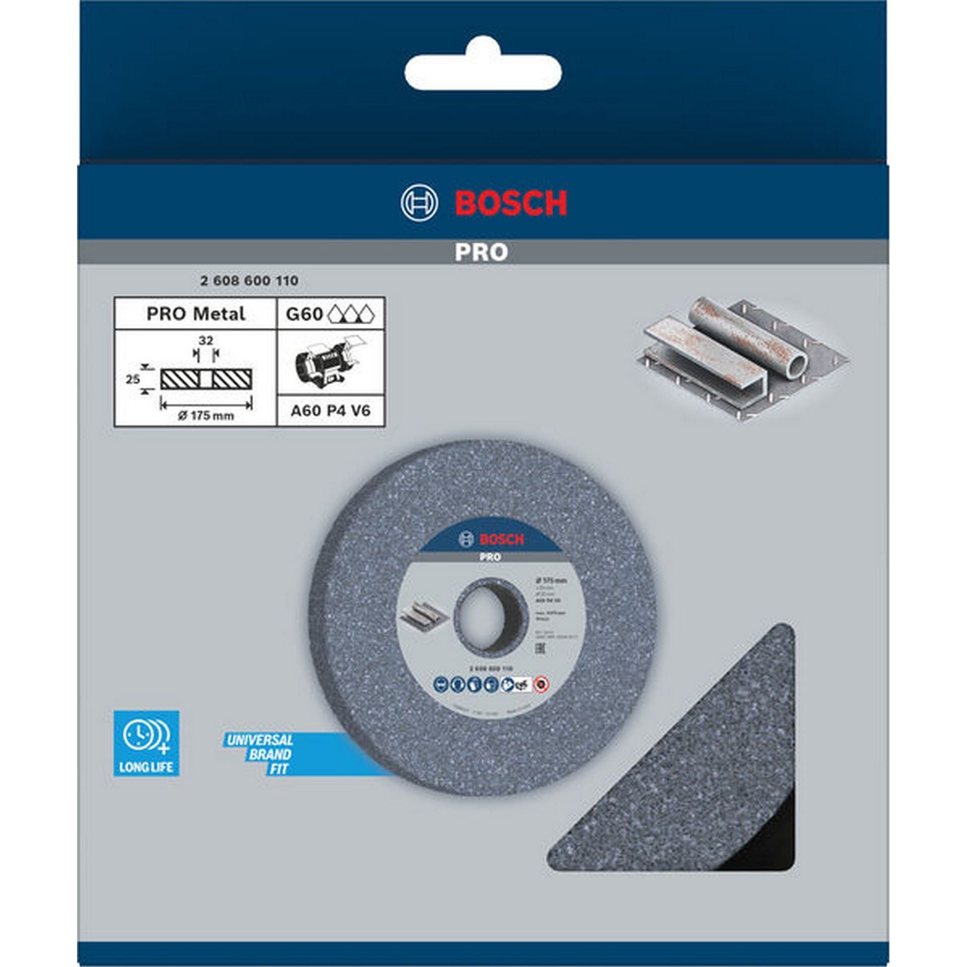 Bosch PRO Metal Schleifscheibe, 175 x 25 x 32 mm, G60 #2608600110