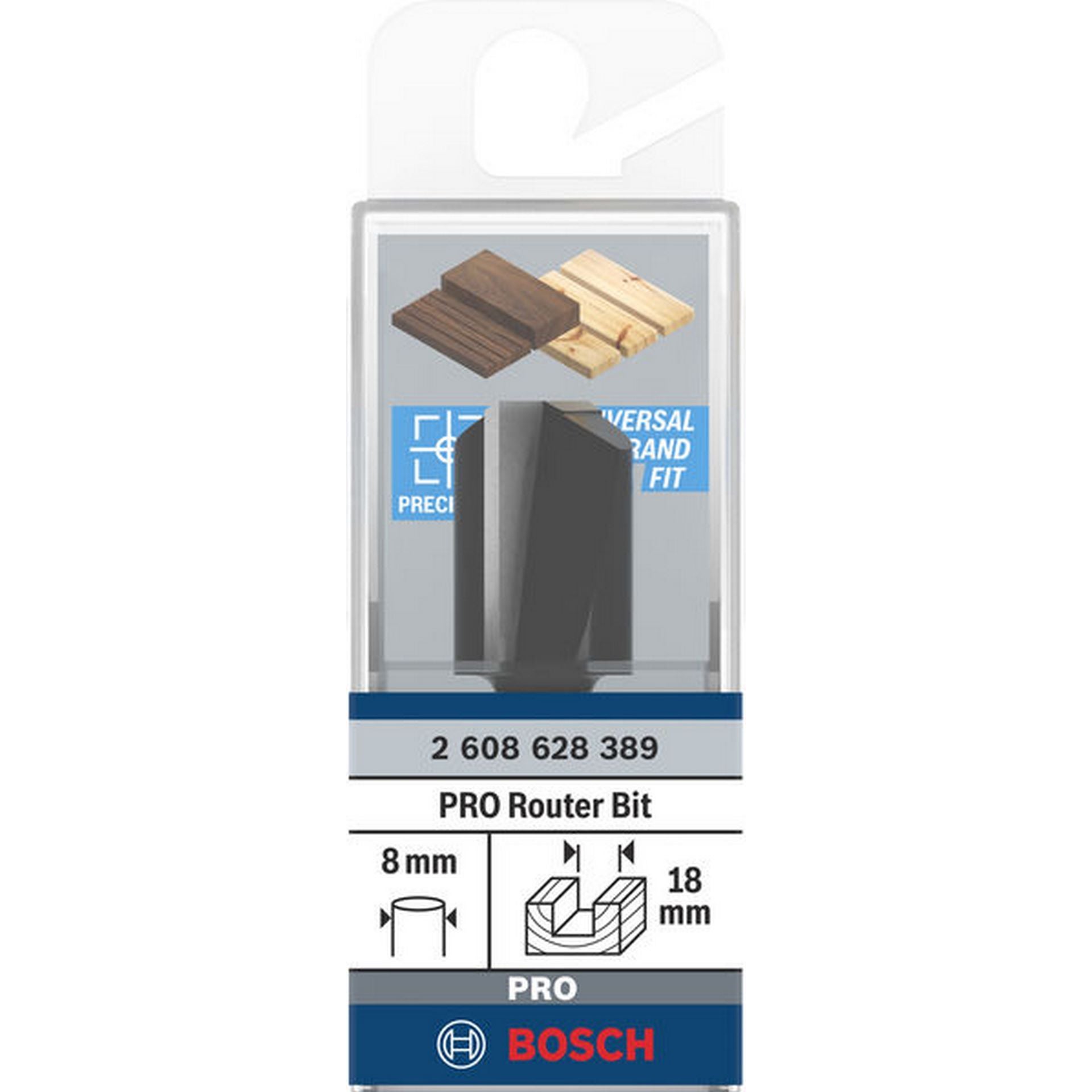 Bosch PRO Nutfräser, zweischneidig, D 18 mm, L 24,6 mm, S 8 mm #2608628389