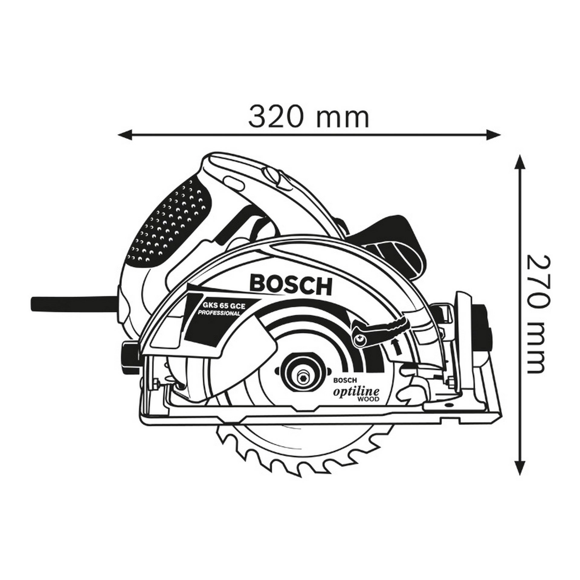 Bosch Handkreissäge GKS 65 GCE + FSN 1400 #0615990M93