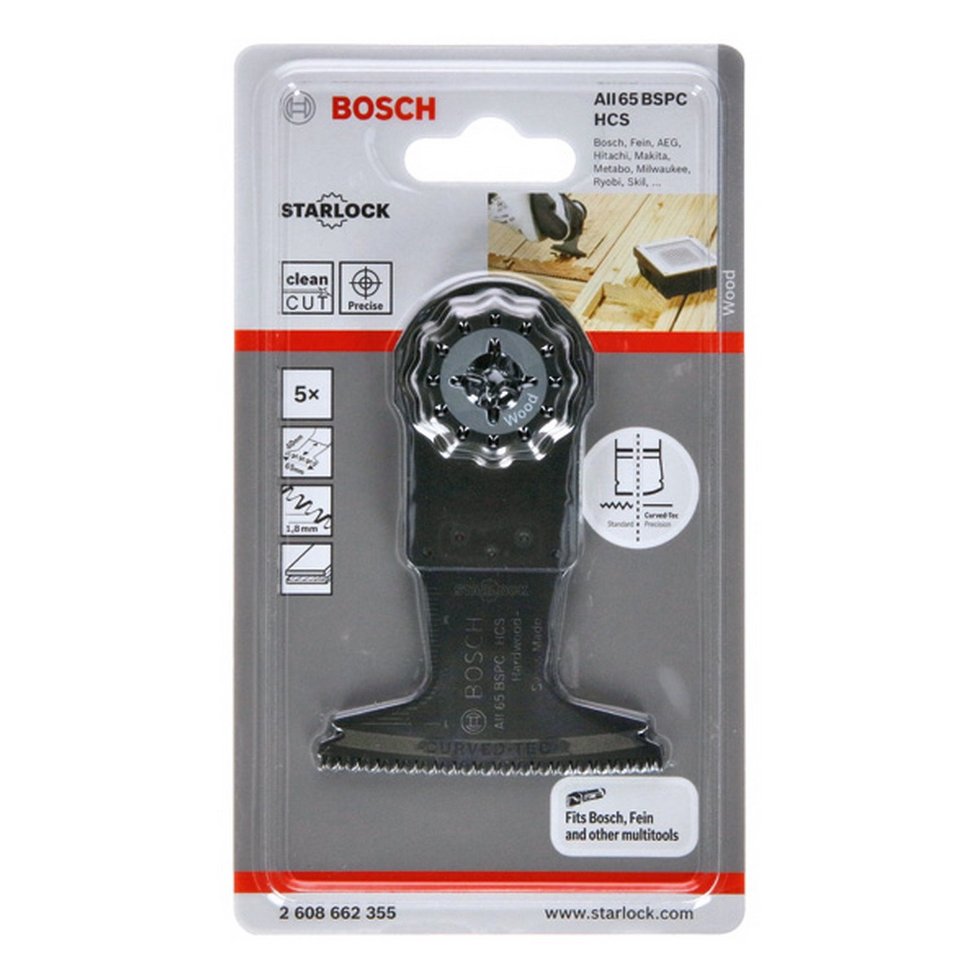 Bosch HCS Tauchsägeblatt AII 65 BSPC Hard Wood, 40 x 65 mm, 5er-Pack #2608662355
