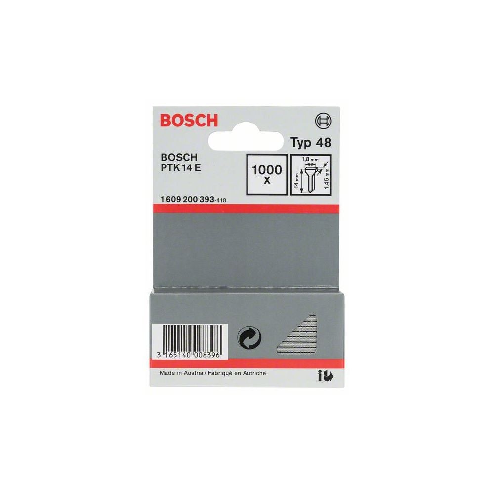Bosch Tackernagel Typ 48, 1,8 x 1,45 x 14 mm, 1000er-Pack #1609200393