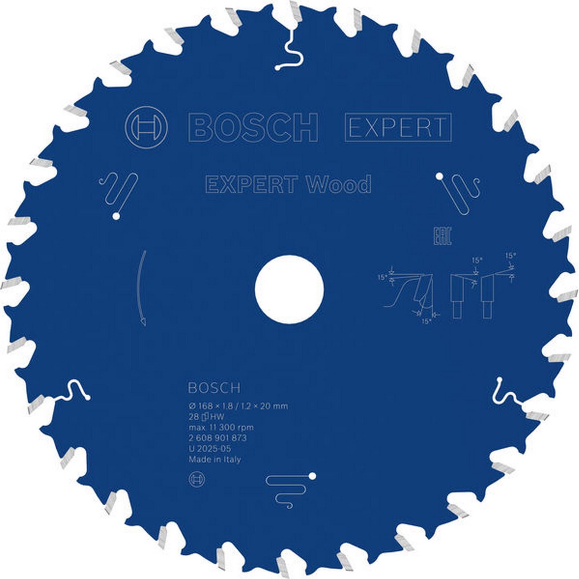 Bosch EXPERT Wood Kreissägeblatt, 168x1,8/1,2x20 mm, Z28 #2608901873