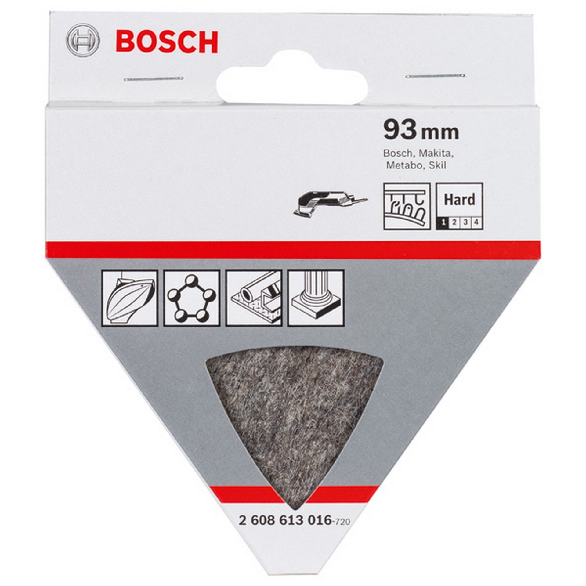 Bosch Polierfilz für Dreieckschleifer und Multi-Cutter, hart, Klett, 93 mm #2608613016
