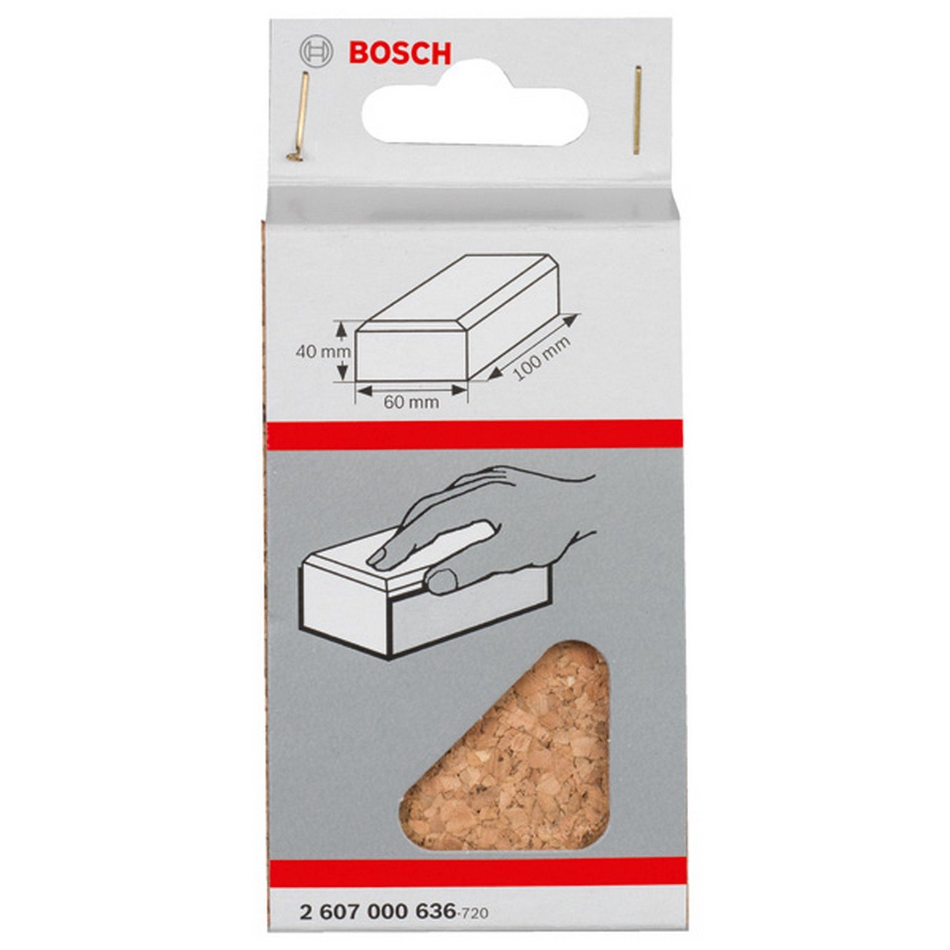 Bosch Handschleifklotz, Länge x Breite: 60 x 100 mm, aus Kork, klein #2607000636