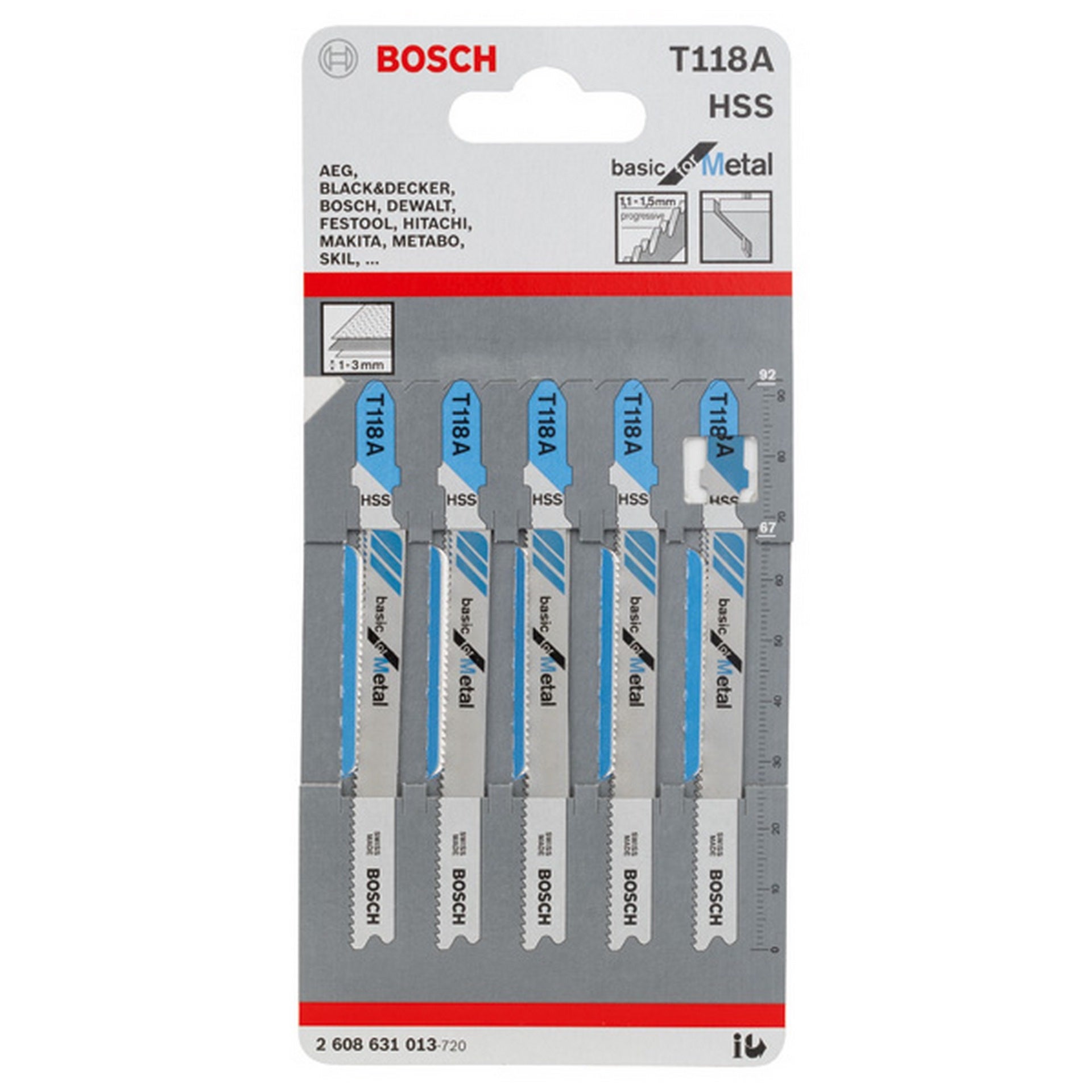 Bosch Stichsägeblatt T 118 A Basic for Metal, 5er-Pack #2608631013