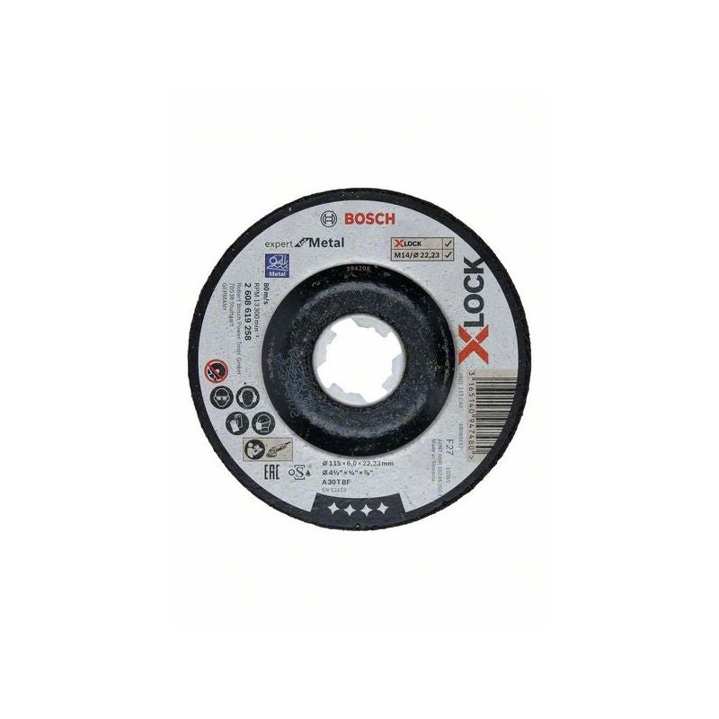 Bosch PRO Metal X-Lock Schleifscheibe, 115 x 6 x 22.23 mm, oSa #2608619258