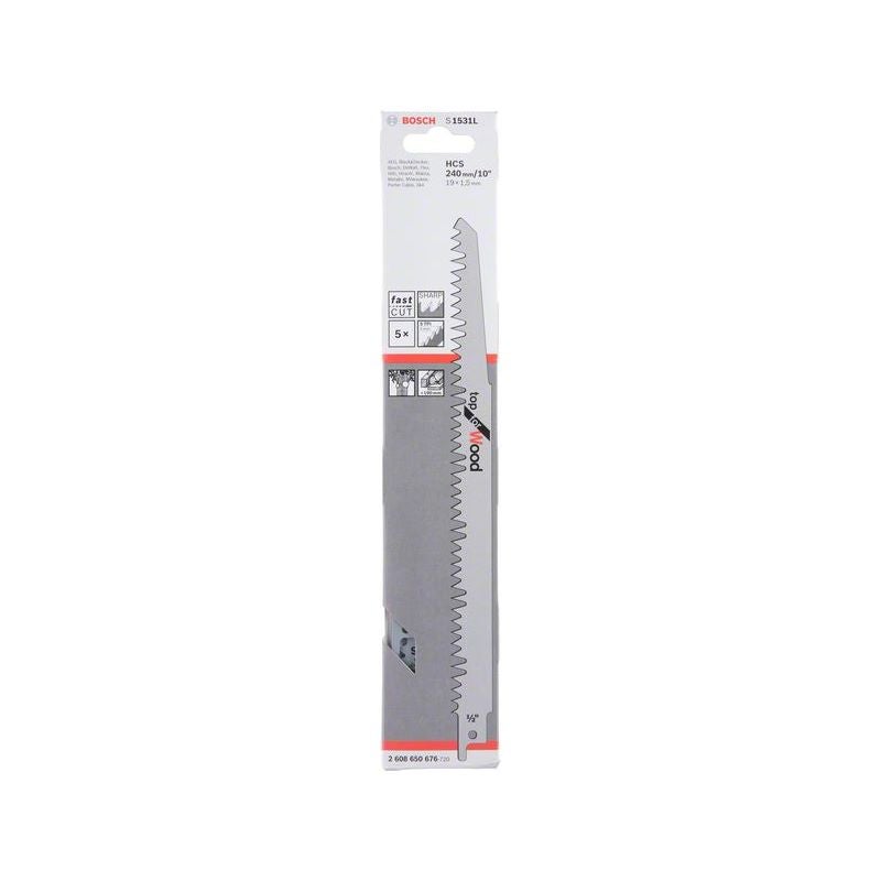 Bosch Säbelsägeblatt S 1531 L, Top for Wood, 5er-Pack #2608650676