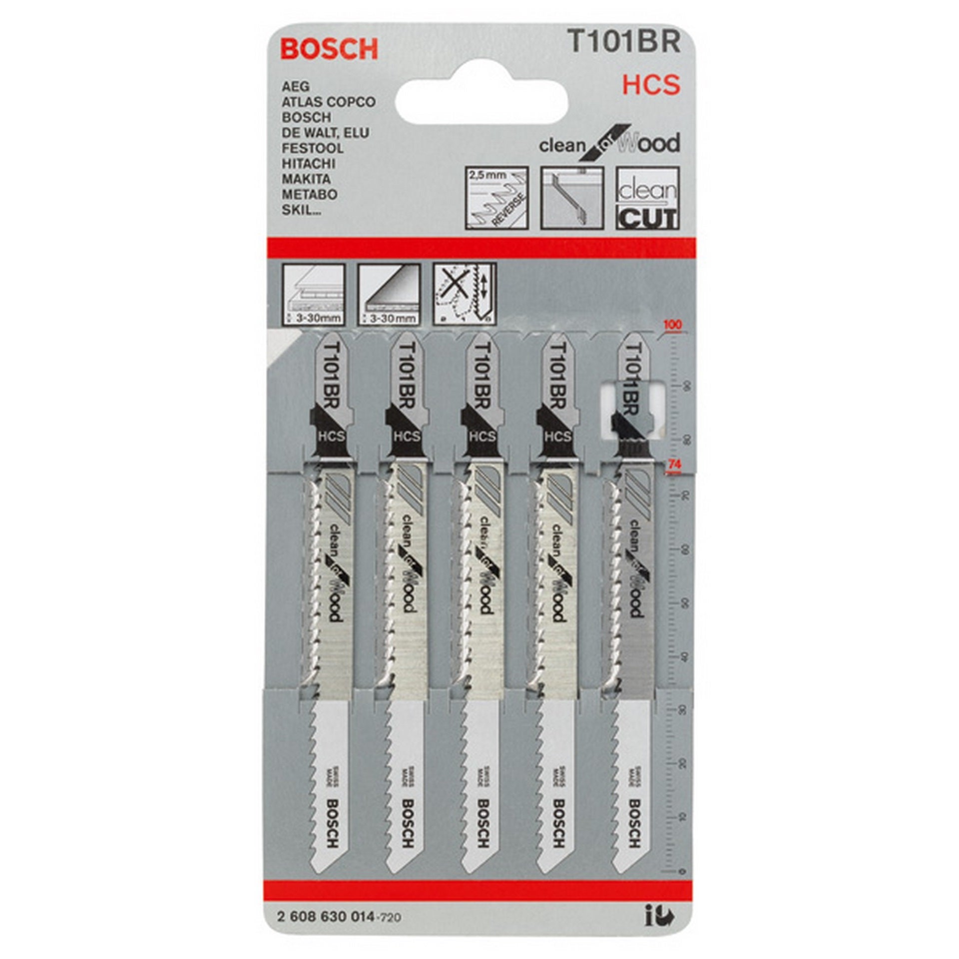 Bosch Stichsägeblatt T 101 BR Clean for Wood, 5er-Pack #2608630014
