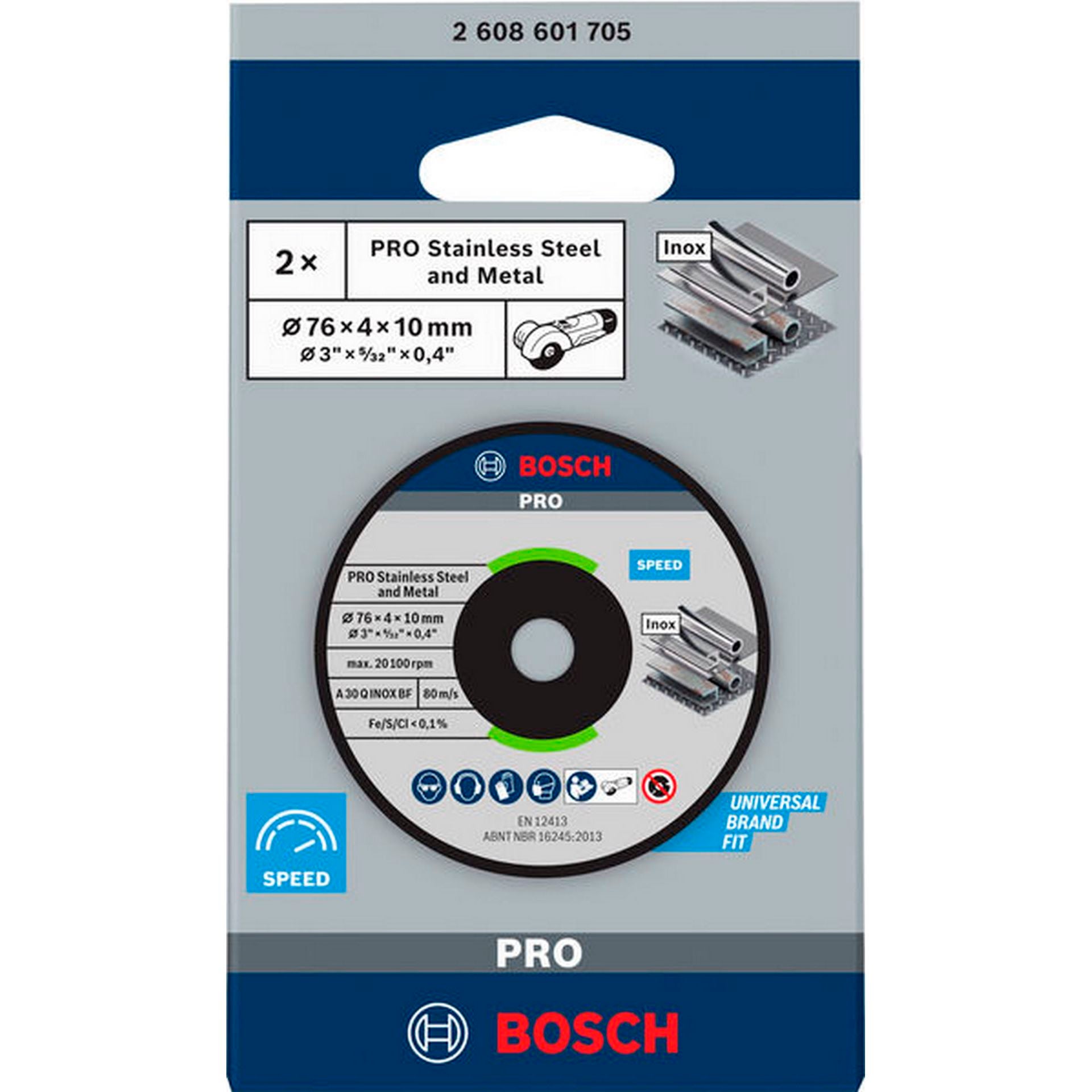 Bosch PRO Stainless Steel and Metal Schleifscheibe, 76 x 4 x 10 mm #2608601705
