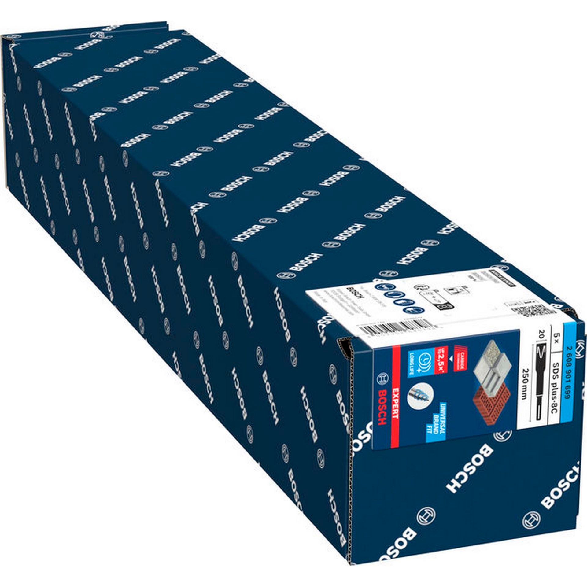 Bosch EXPERT SDS plus-8C Flachmeißel, 20 x 250 mm, 5 -tlg. #2608901699