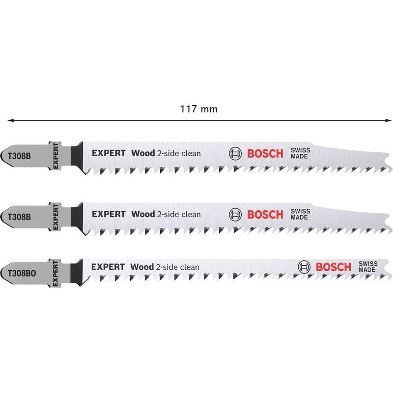 Bosch Expert Wood 2-side clean Stichsägeblatt-Set, 3-tlg. #2608900559