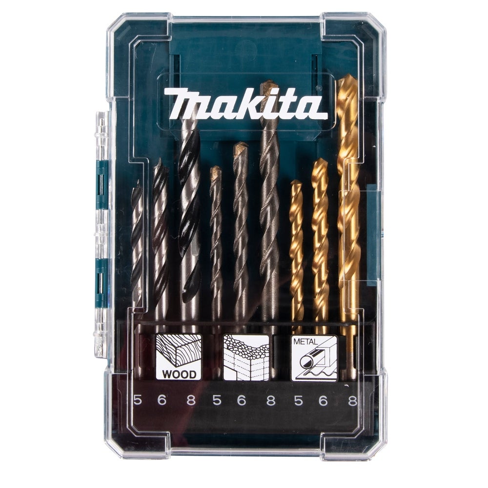 Makita 9-tlg. Metall-/Stein-/Holzbohrerset #D-71962