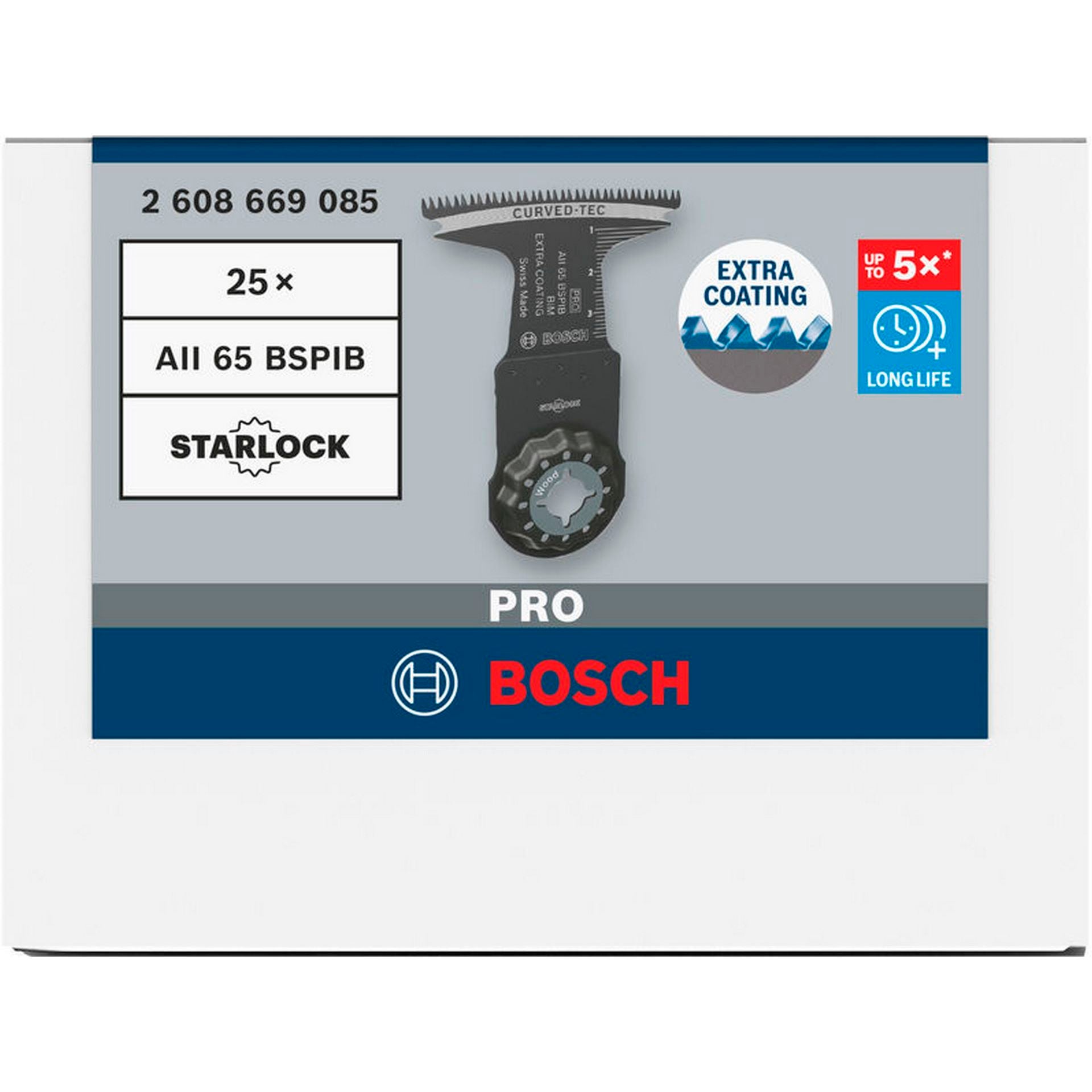 Bosch PRO AII 65 BSPIB Blatt für Multifunktionswerkzeuge, 65 x 40 mm, 25-tlg. #2608669085