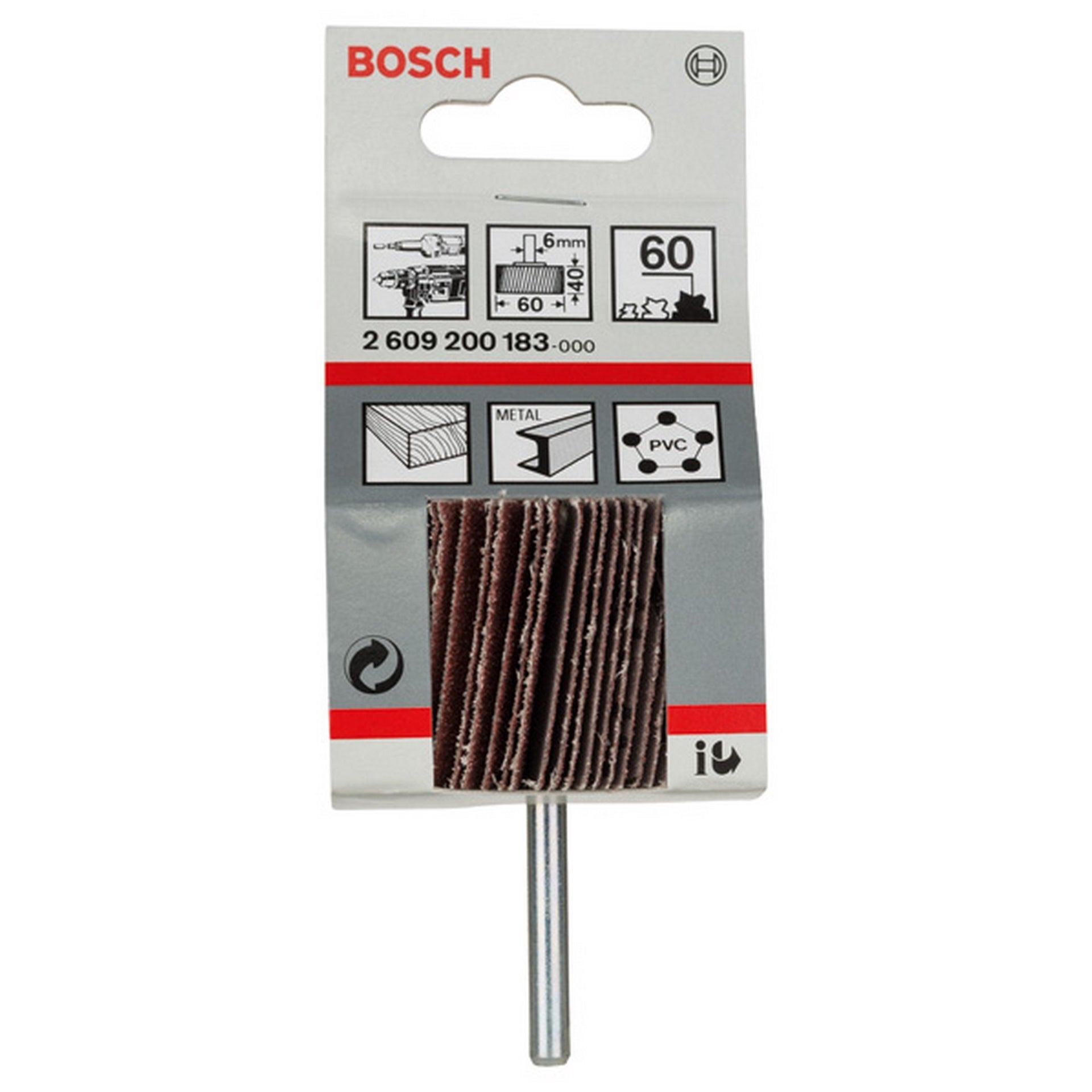 Bosch Lamellenschleifer, 6 mm, 60 mm, 40 mm, 60 #2609200183