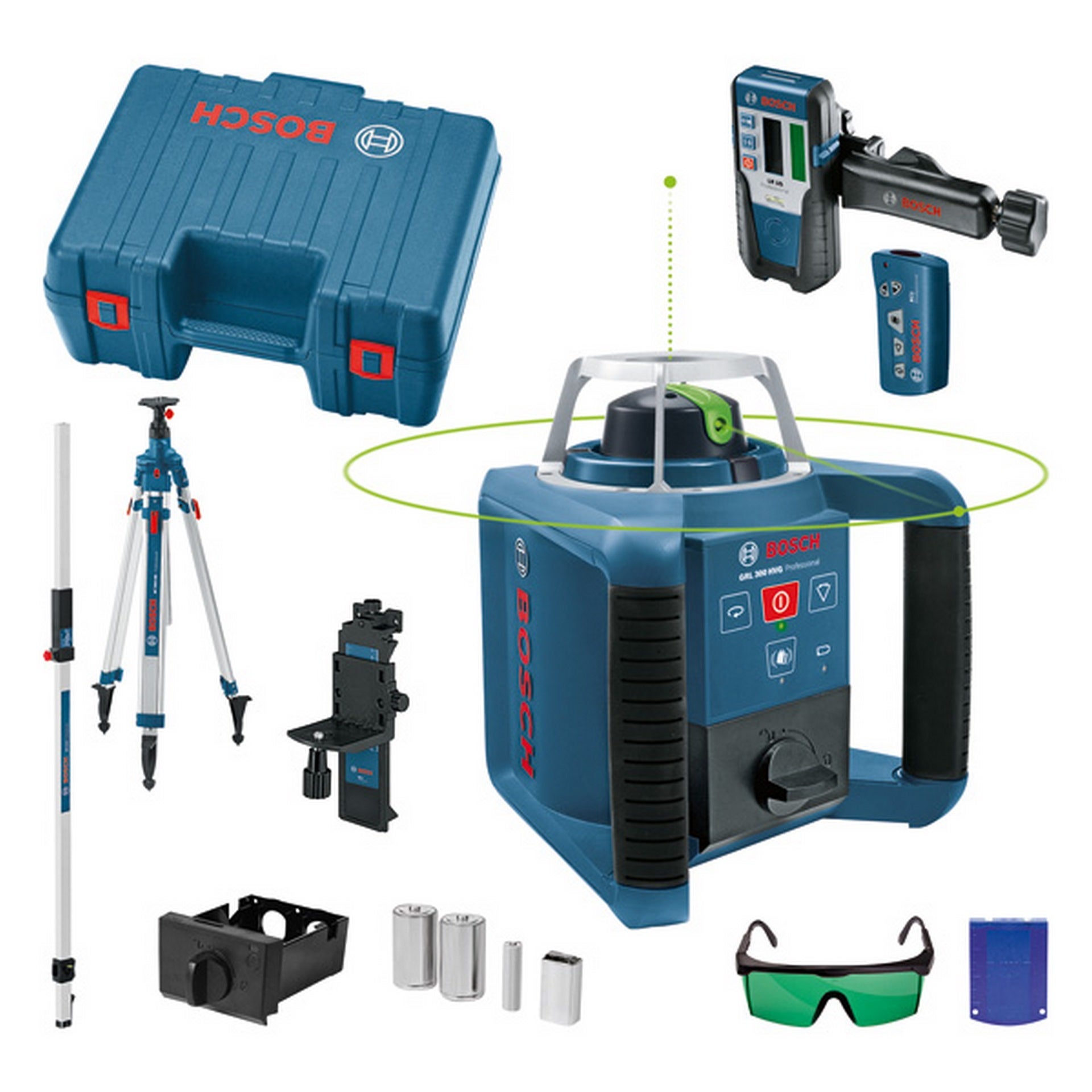 Bosch Rotationslaser GRL 300 HVG mit Baustativ BT 300 HD u. Messstab GR 240 #061599404B