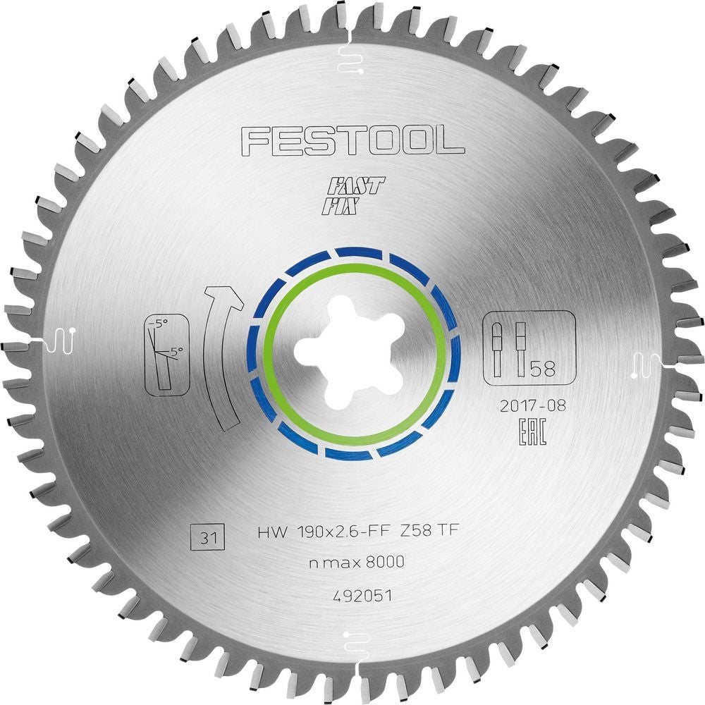 Festool Kreissägeblatt ALUMINIUM/PLASTICS HW 190x2,6 FF TF58 #492051