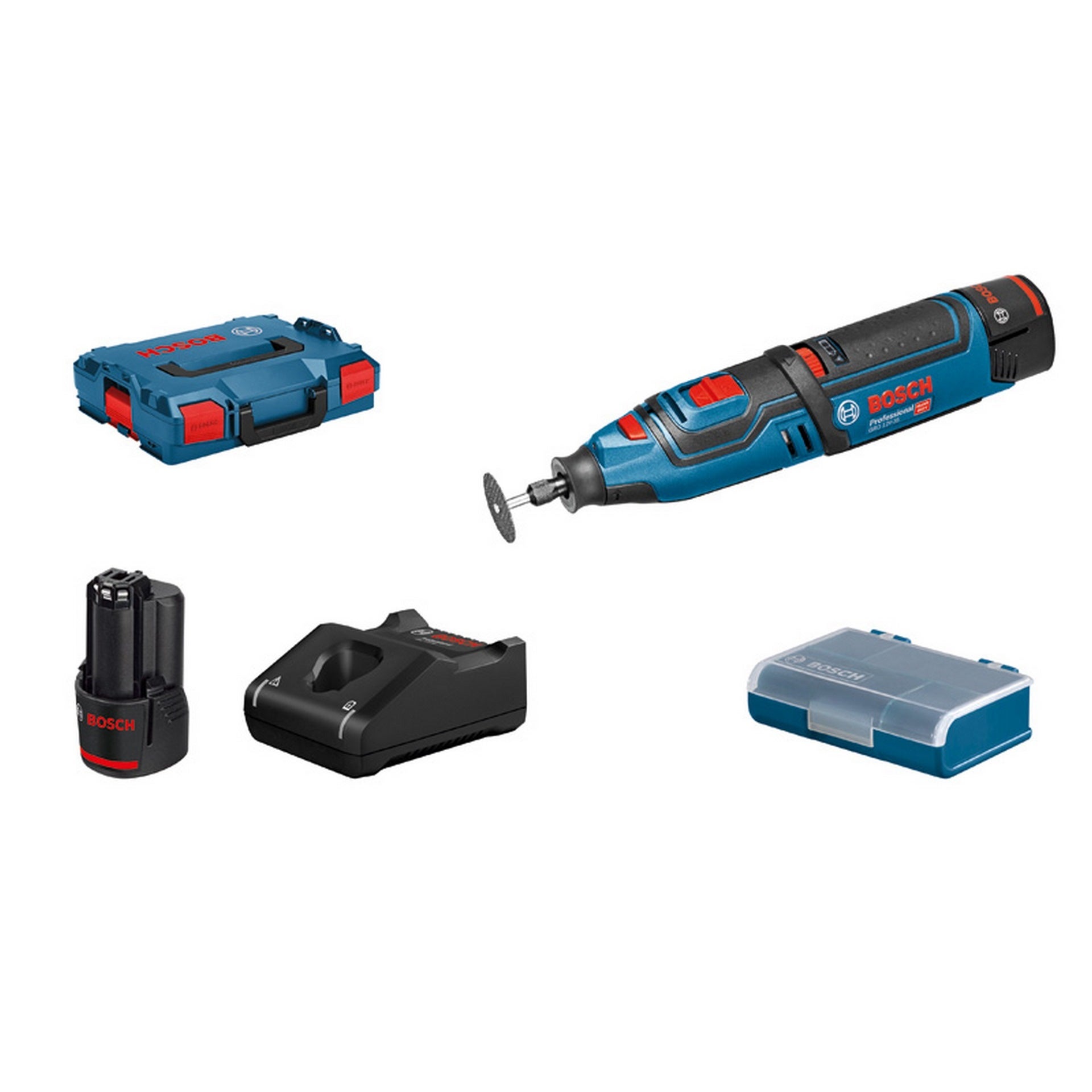 Bosch Akku-Rotationswerkzeug GRO 12V-35, 2 x Akku GBA 12V 2.0Ah in L-BOXX #06019C5001