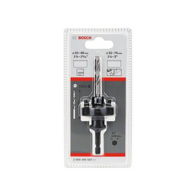 Bosch Sechskant-Steckdosenadapter für Lochsägen mit 32 bis 76 mm 5/8-Zoll 18 UNF #2609390587