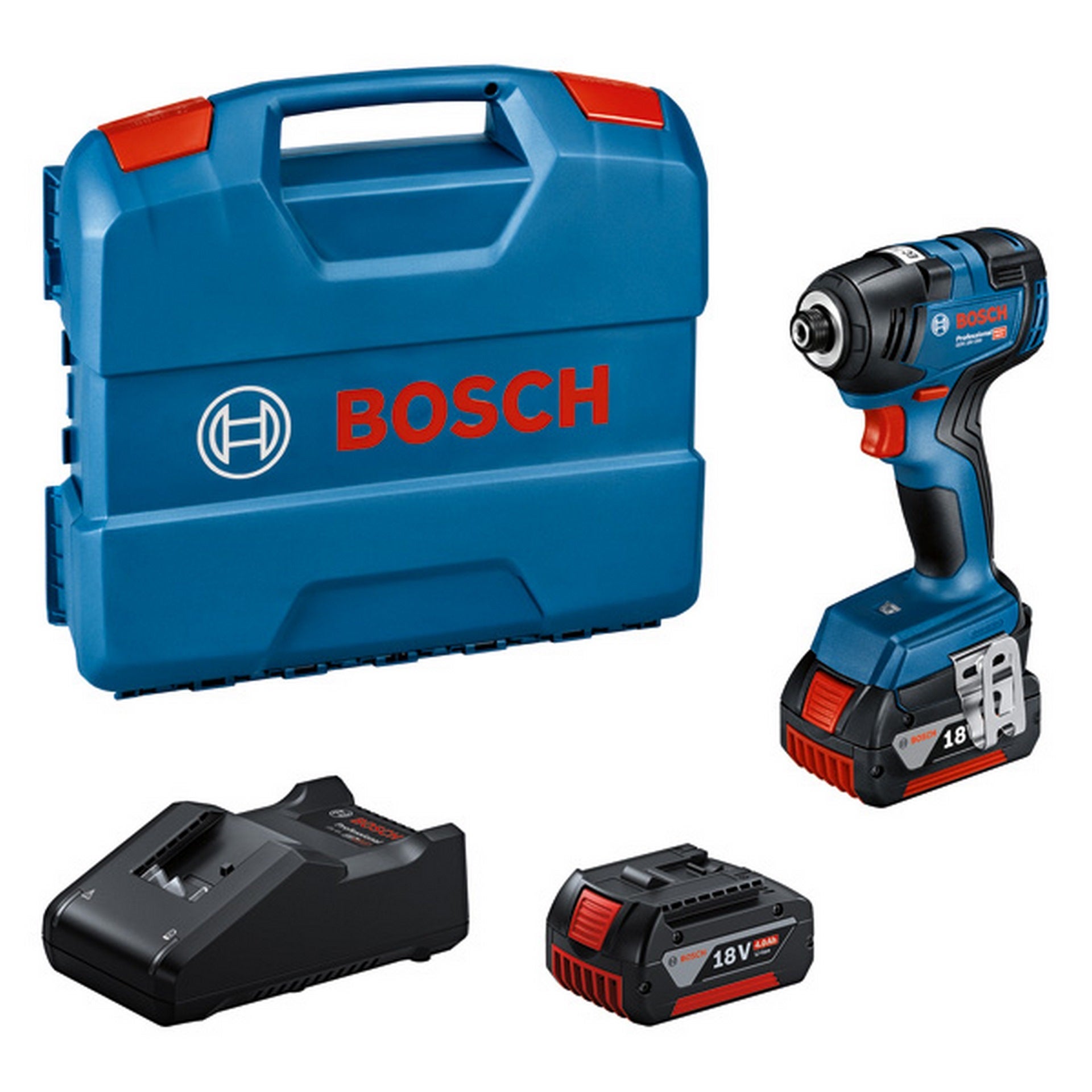 Bosch Akku-Drehschlagschrauber GDR 18V-200, 2 x Akku GBA 18V 4.0Ah in L-Case #06019J2107