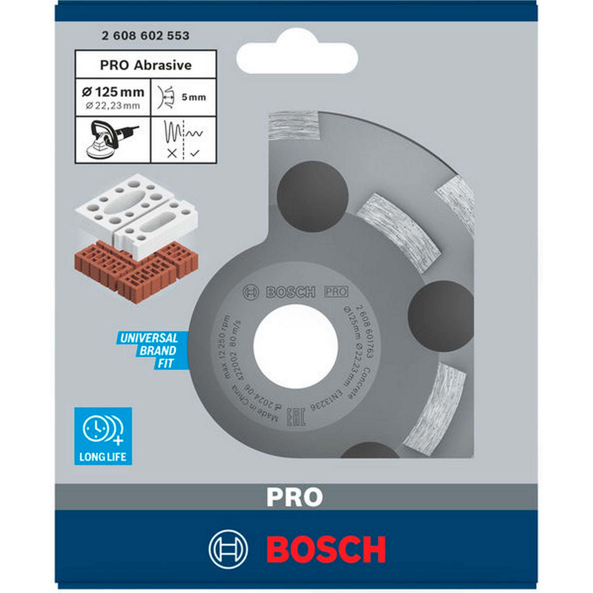 Bosch PRO Abrasive Topfscheibe, 50 x 125 mm, 22,23 mm #2608602553