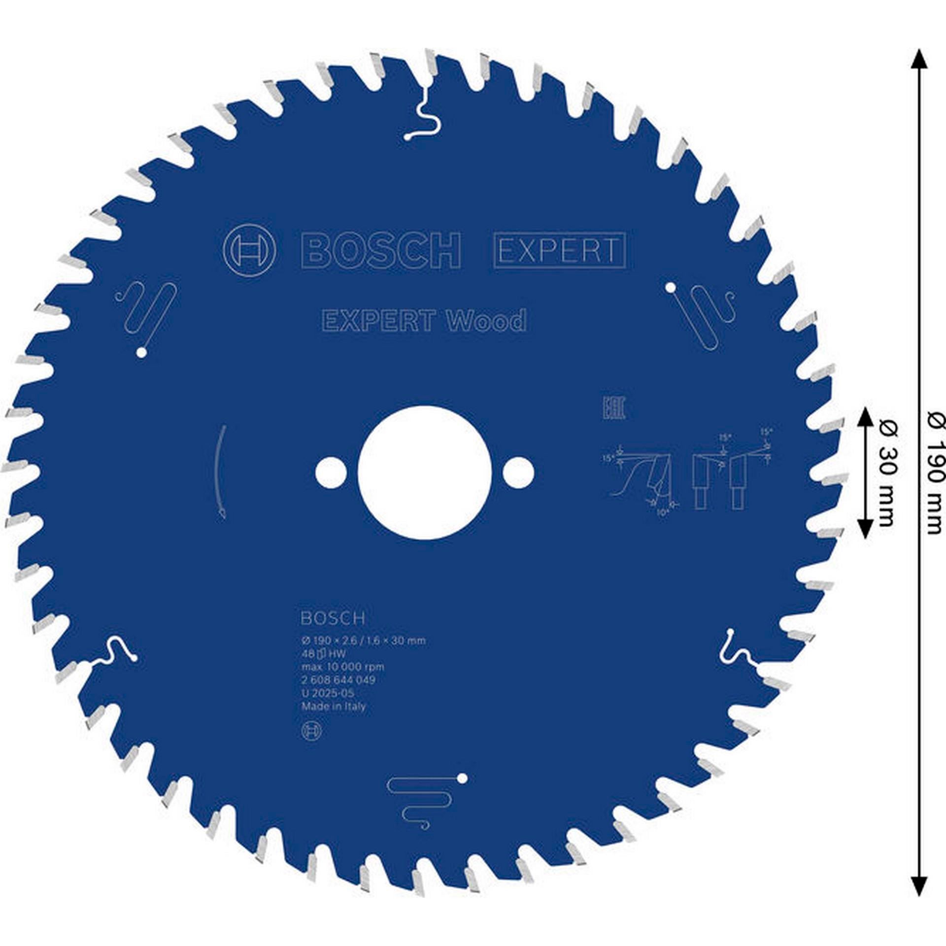 Bosch EXPERT Wood Kreissägeblatt, 190x2,6/1,6x30 mm, Z48 #2608644049