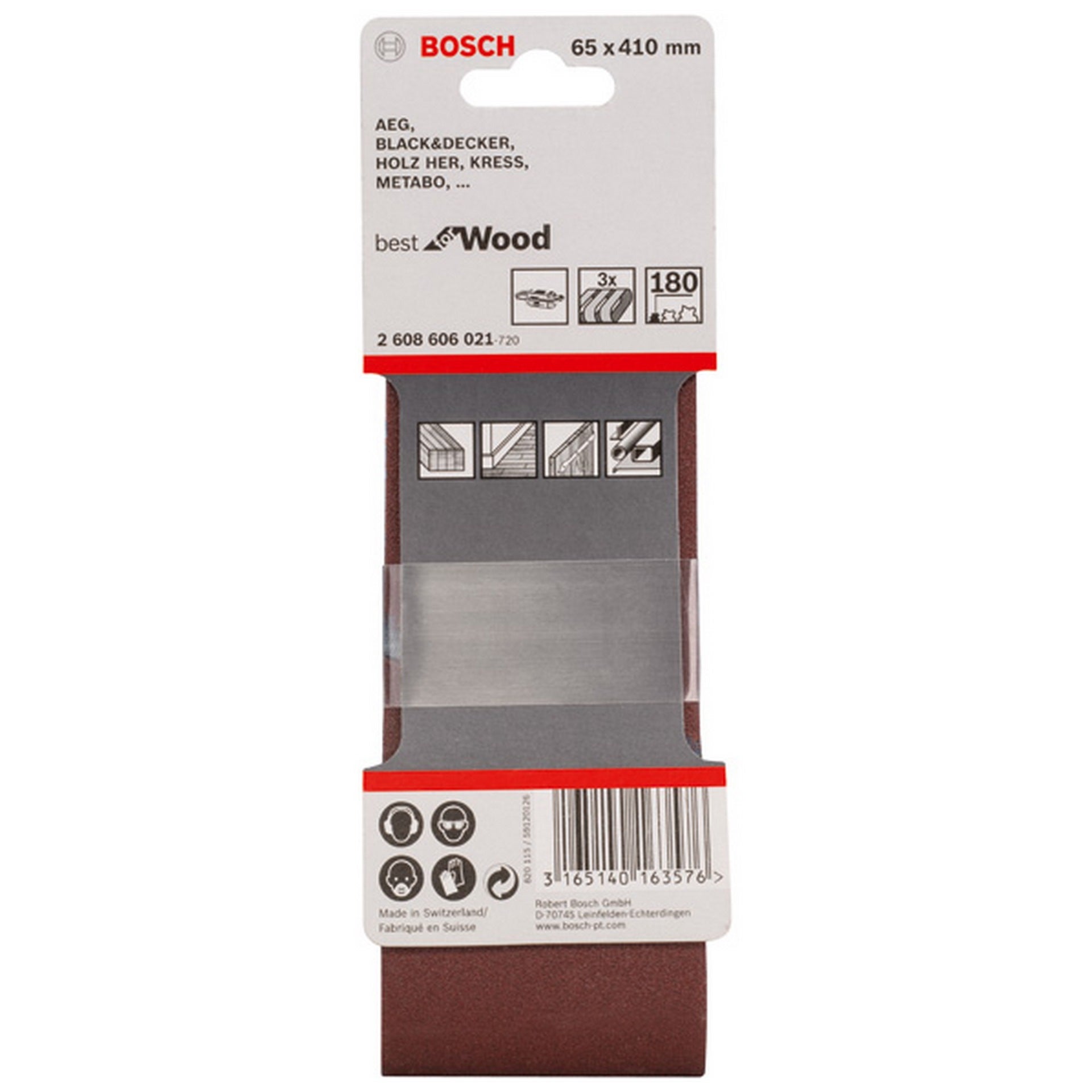 Bosch PRO X440 Schleifband, 65 x 410 mm, G180, 3-tlg. #2608606021