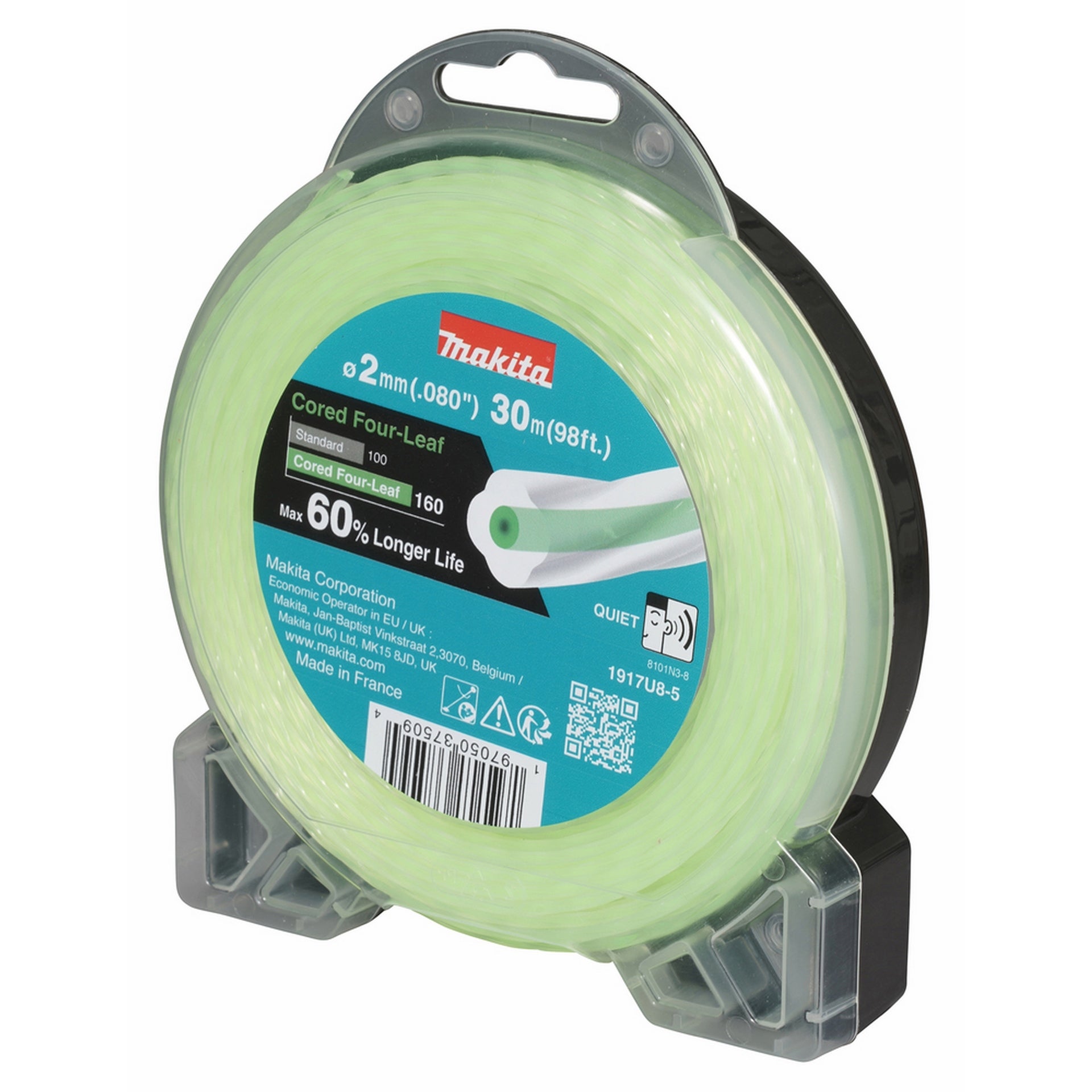 Makita Viersträngige Nylonschnur 2,0 mm x 30 m, grün #1917U8-5