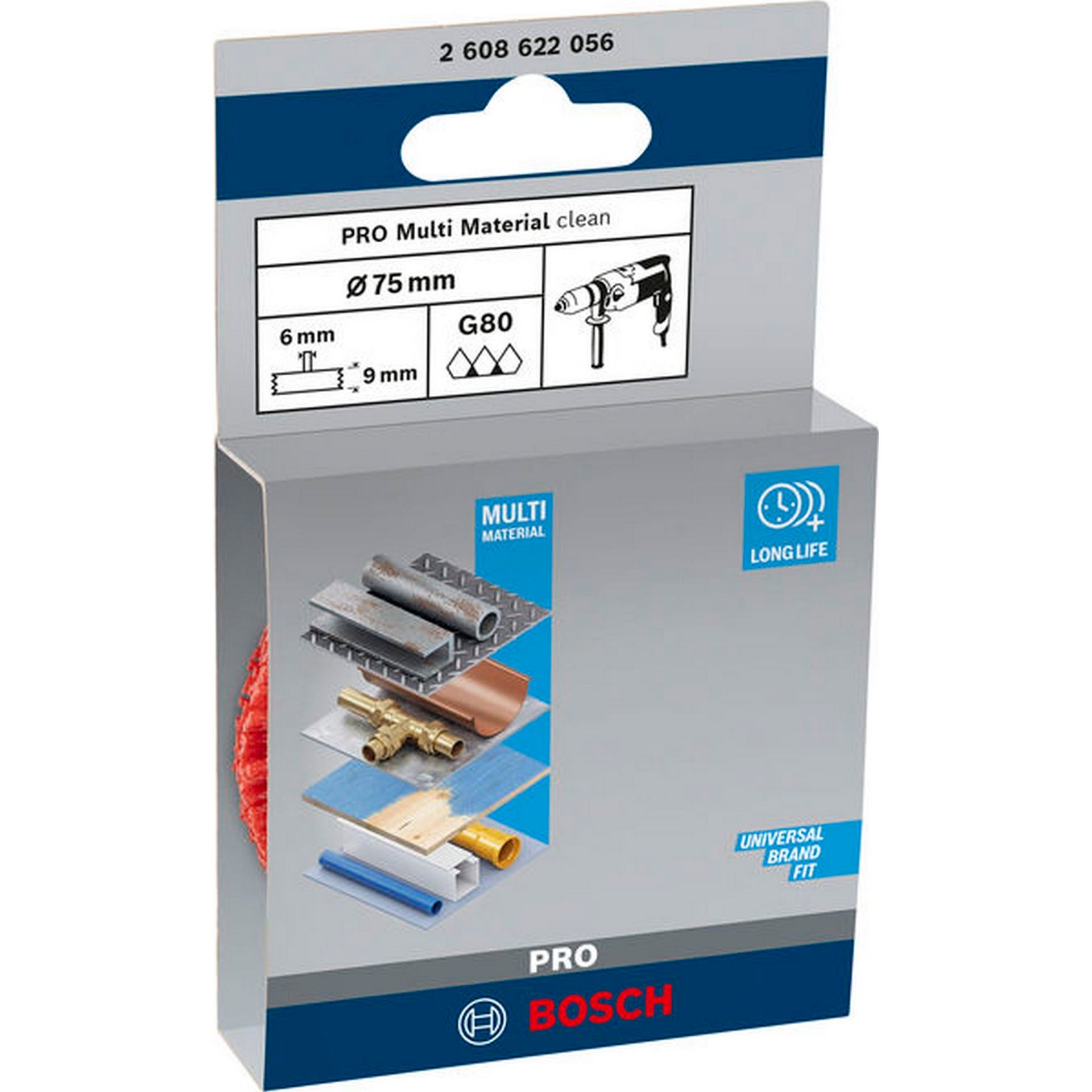 Bosch PRO Multi Material clean Scheibenbürste, gerader Schaft, 75 x 1 mm #2608622056