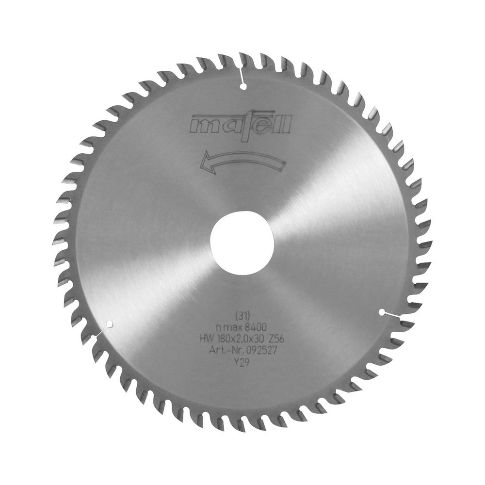 Mafell Sägeblatt-HM, 180 x 1,2/2,0 x 30 mm, Z 56, WZ, angefast #092527