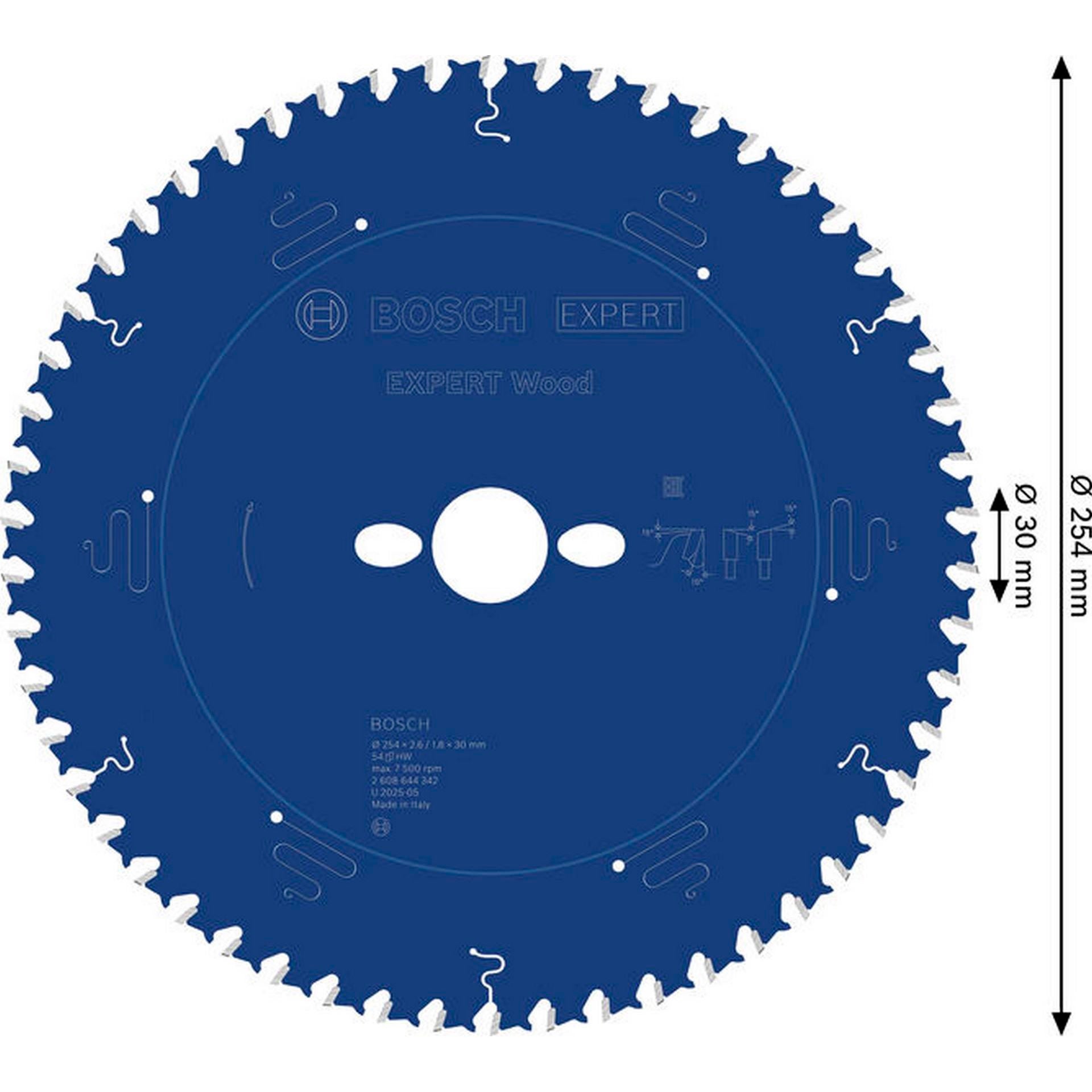 Bosch EXPERT Wood Kreissägeblatt, 254x2,6/1,8x30 mm, Z54 #2608644342