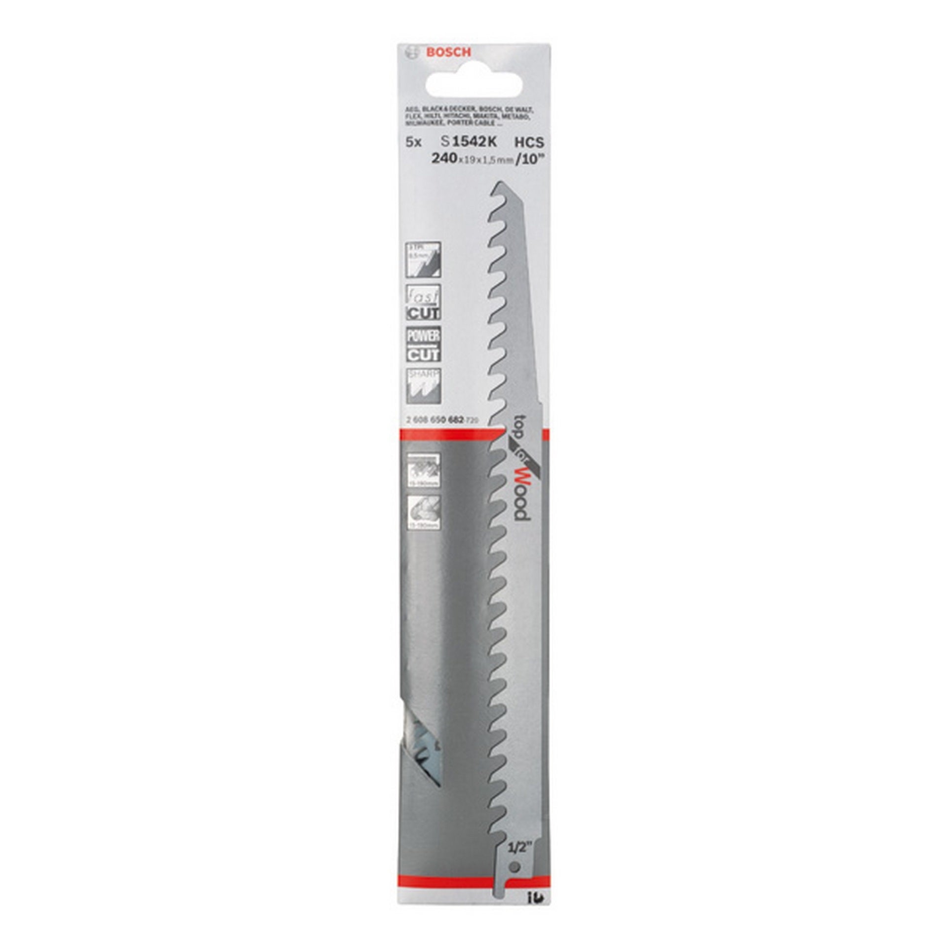 Bosch Säbelsägeblatt S 1542 K, Top for Wood, 5er-Pack #2608650682