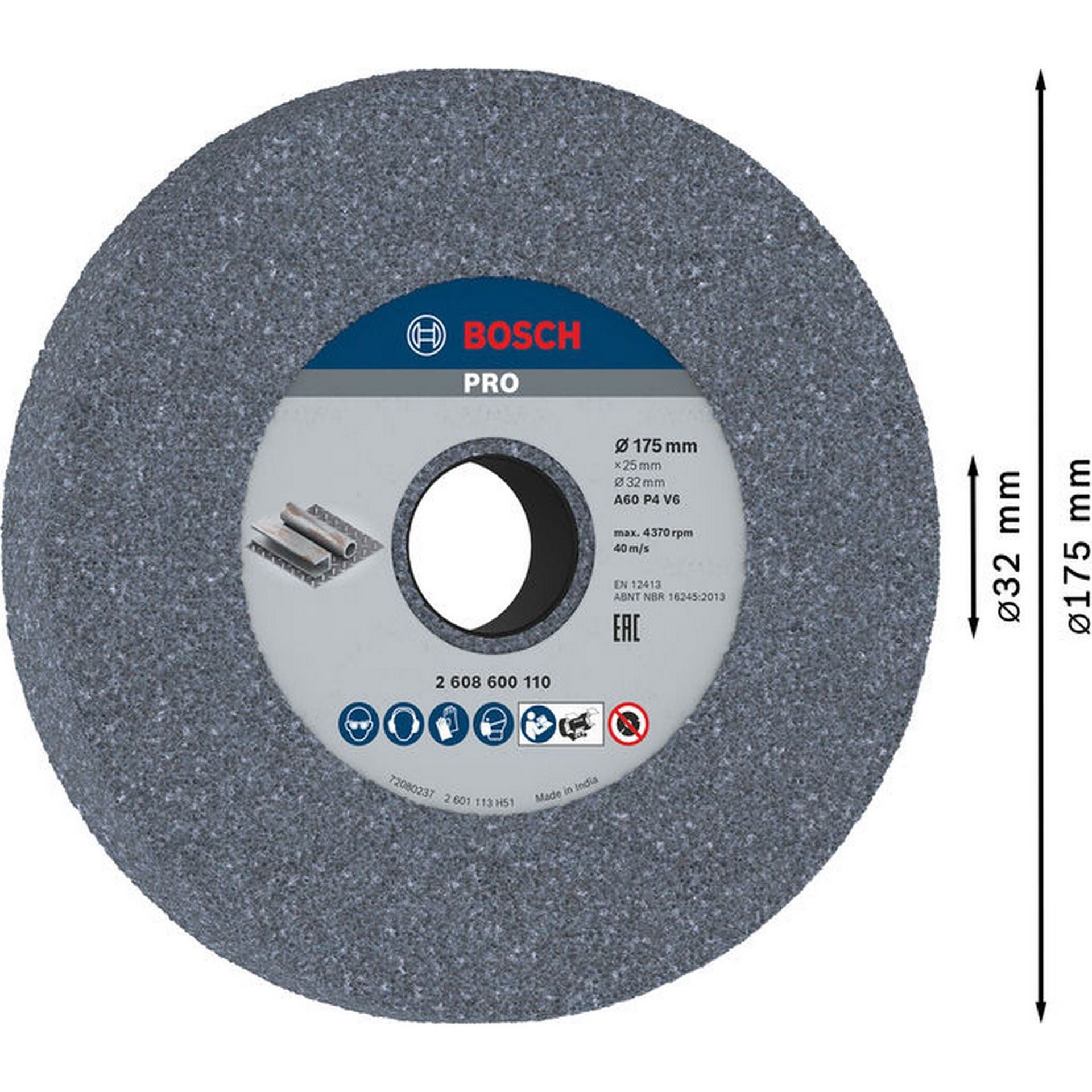 Bosch PRO Metal Schleifscheibe, 175 x 25 x 32 mm, G60 #2608600110